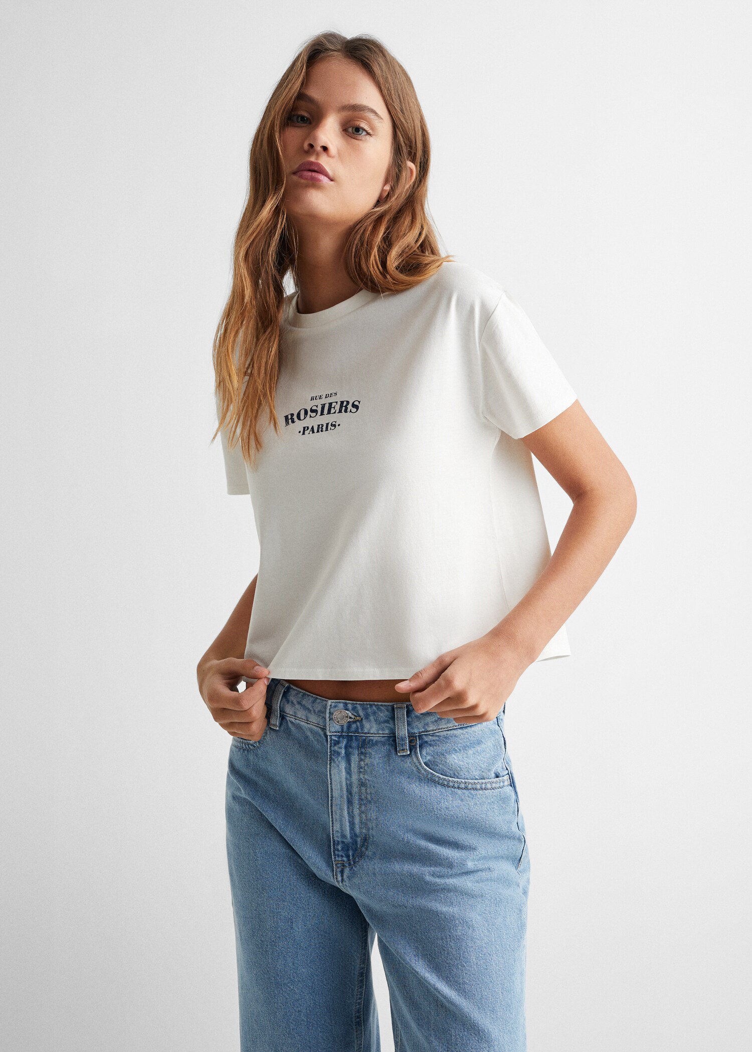 Tryckt text t-shirt - Bild av mittparti