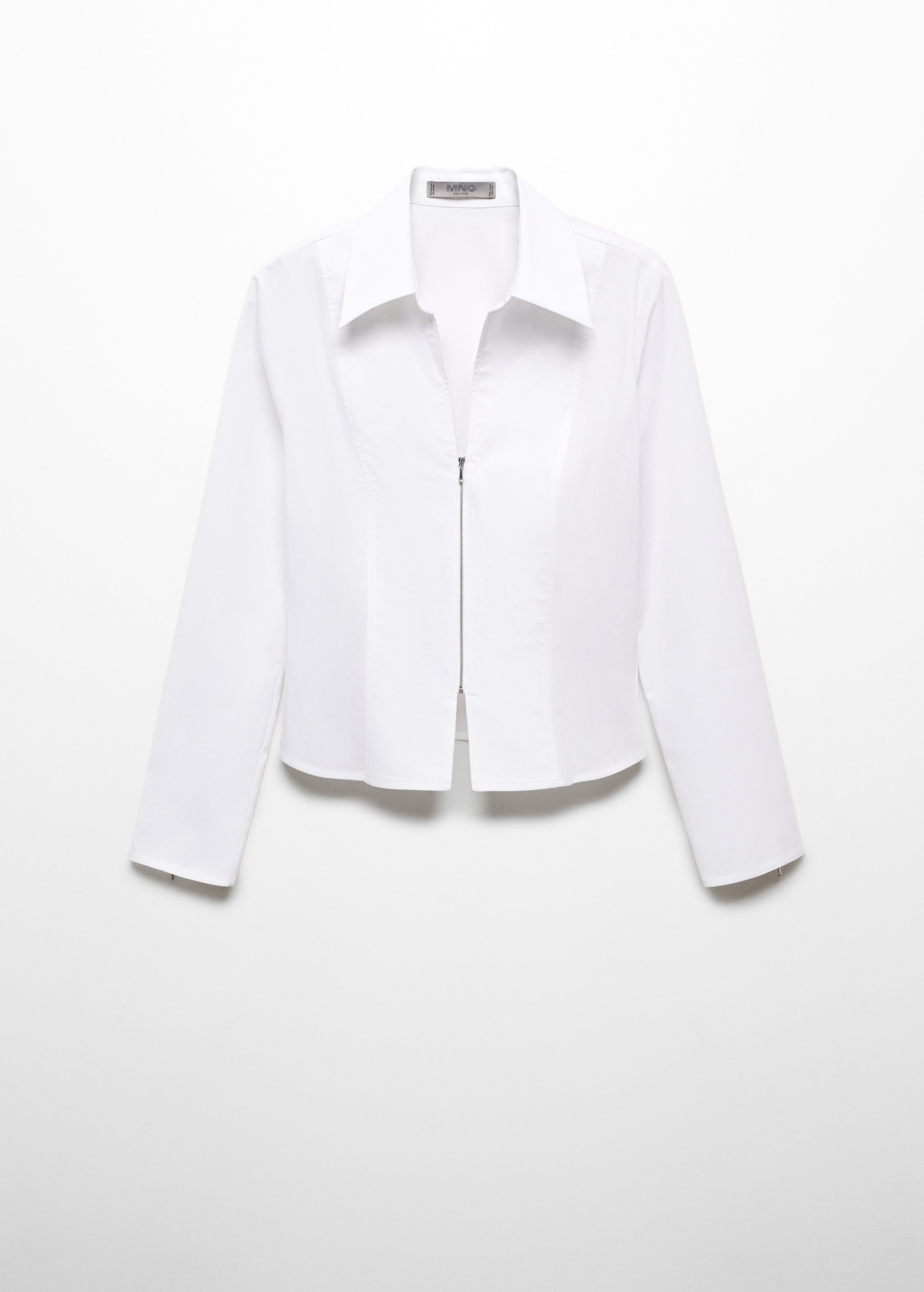 Katoenen getailleerde blouse met rits - Artikel zonder model