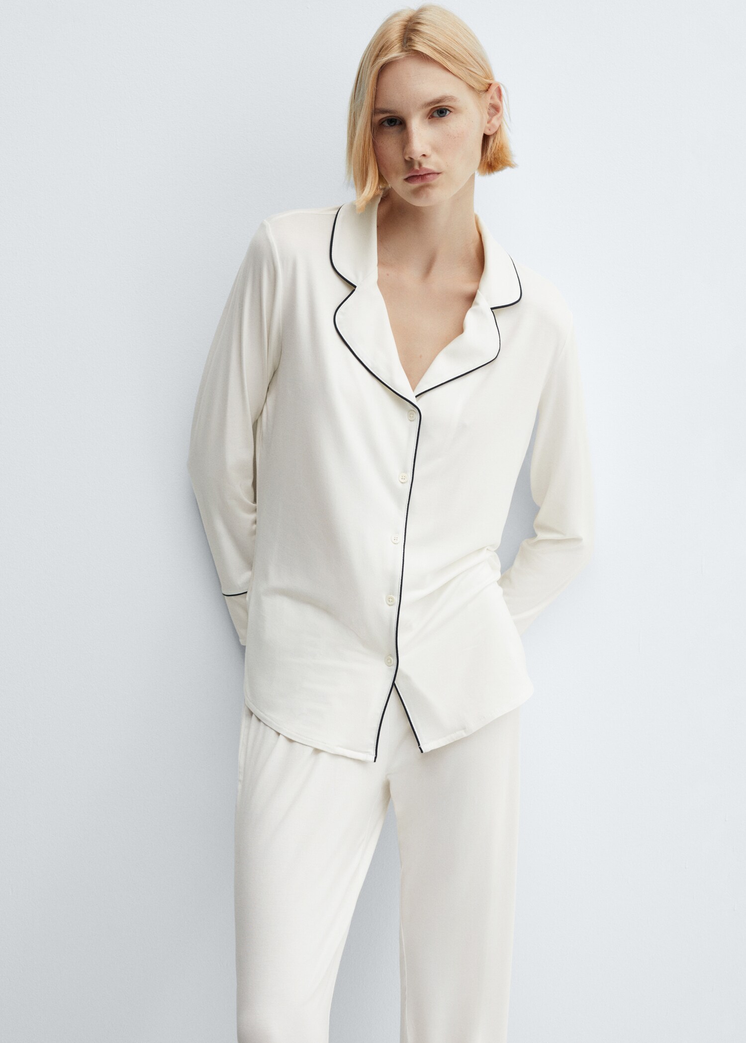 Camisa pijama ribete - Plano medio