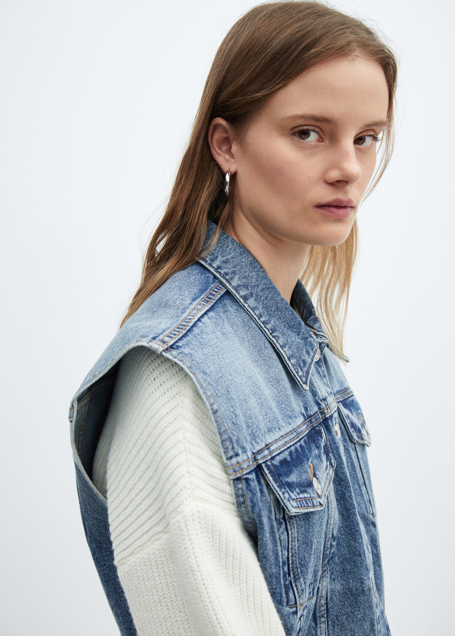 Oversized denim gilet - Detail van het artikel 1