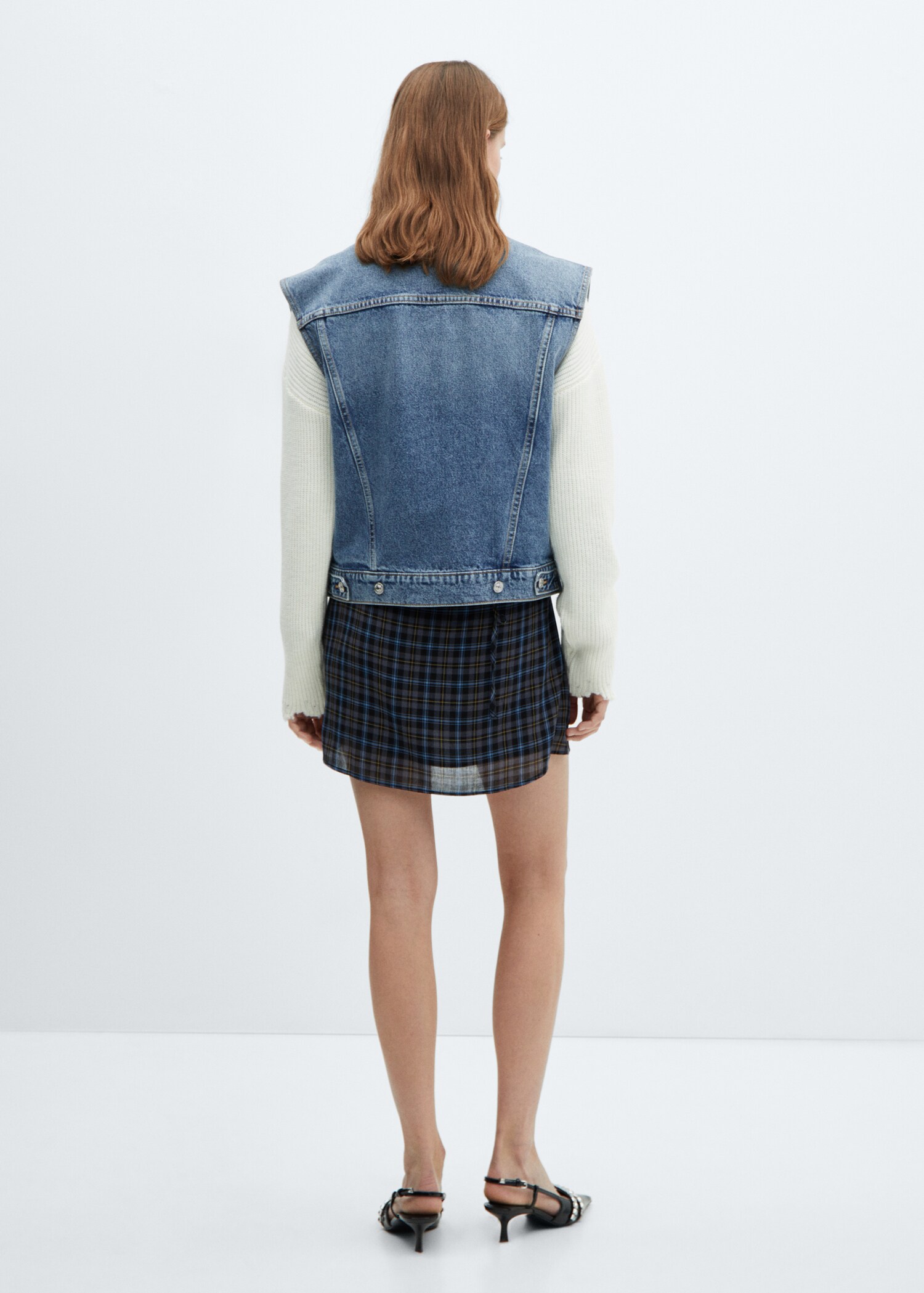 Oversized denim gilet - Achterkant van het artikel