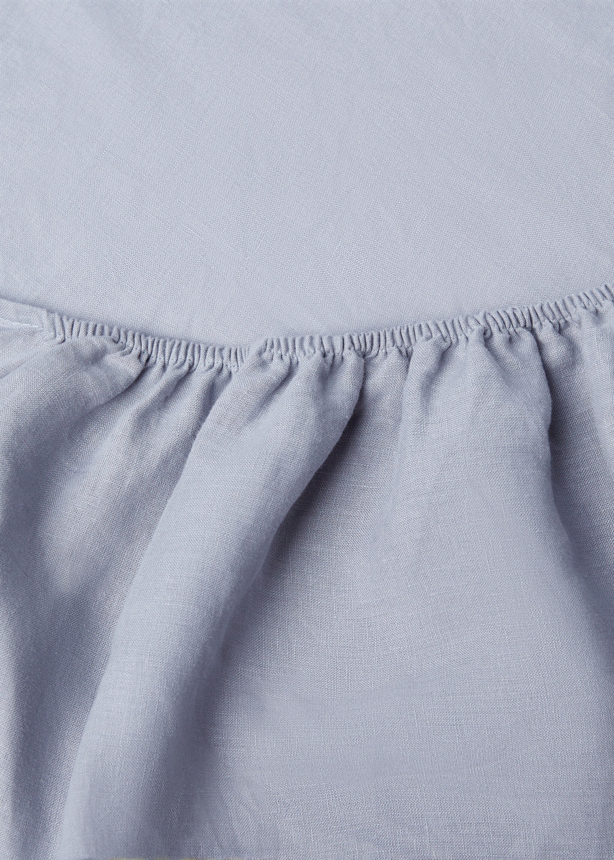 100% linen fitted sheet for king bed - Details of the article 3, Indigo Blue. Ref: 67054026-00.