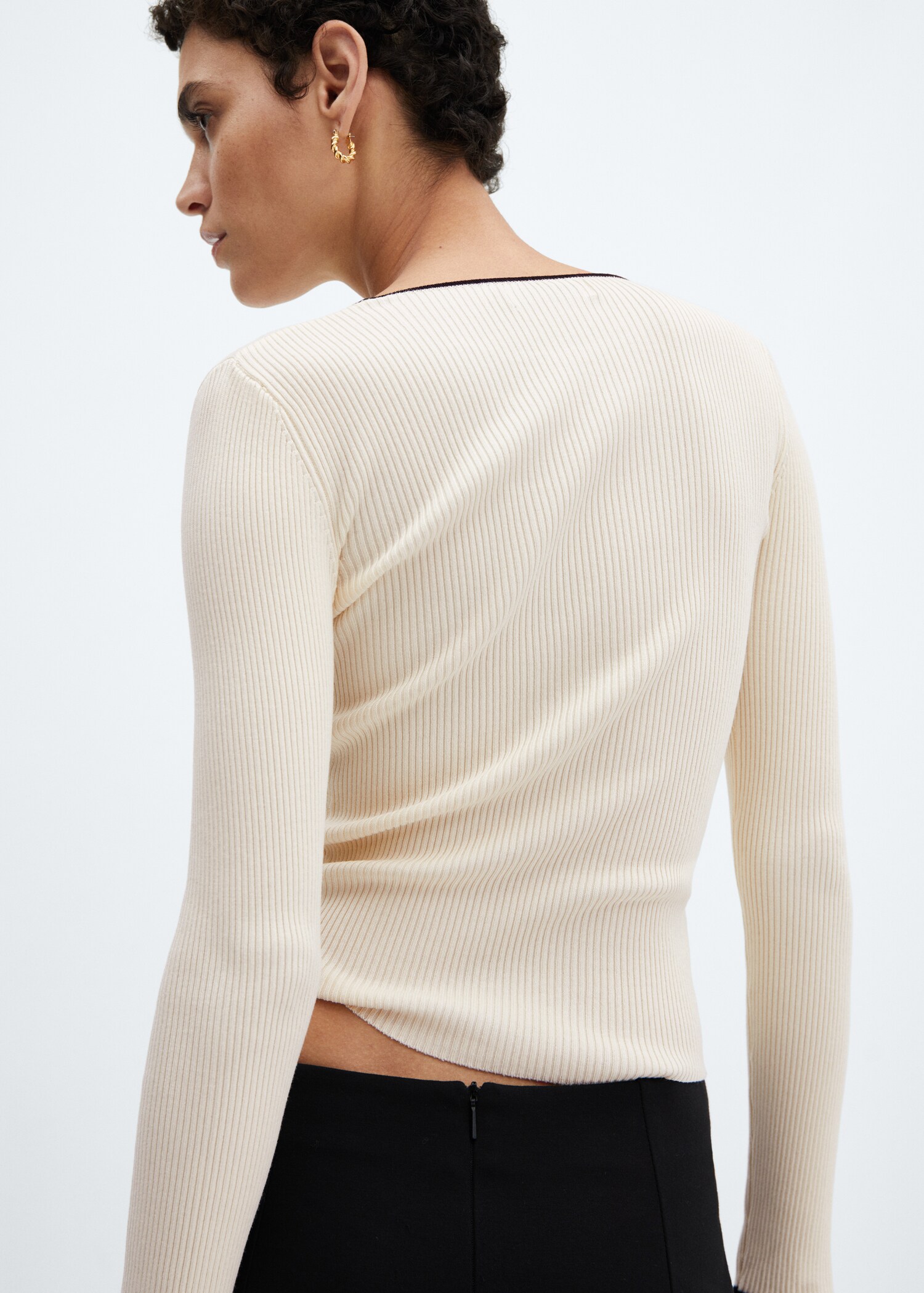 Contrast trim sweater - Зворотна сторона товару