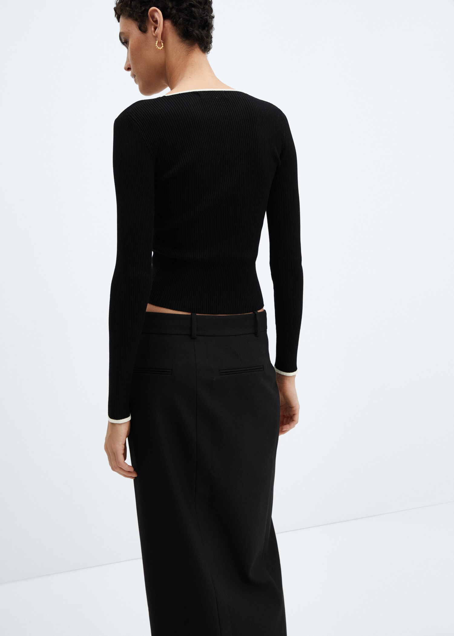 Pullover mit Kontrastborten - Damen | MANGO Deutschland