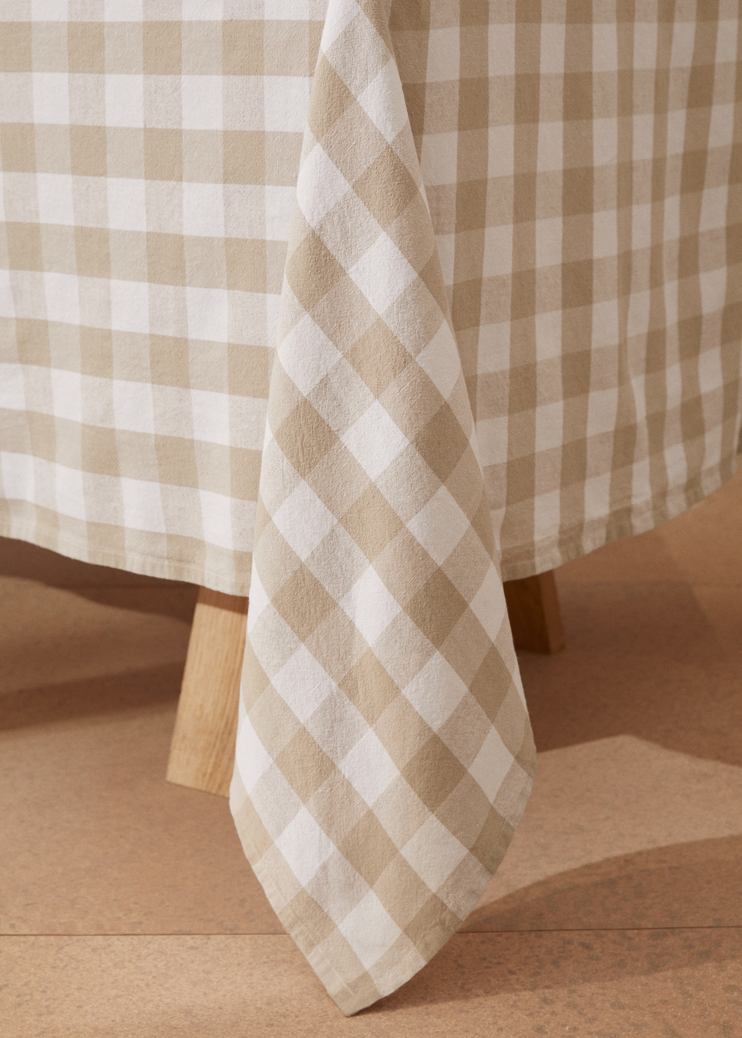 Cotton linen gingham tablecloth 170x250cm - Details of the article 8