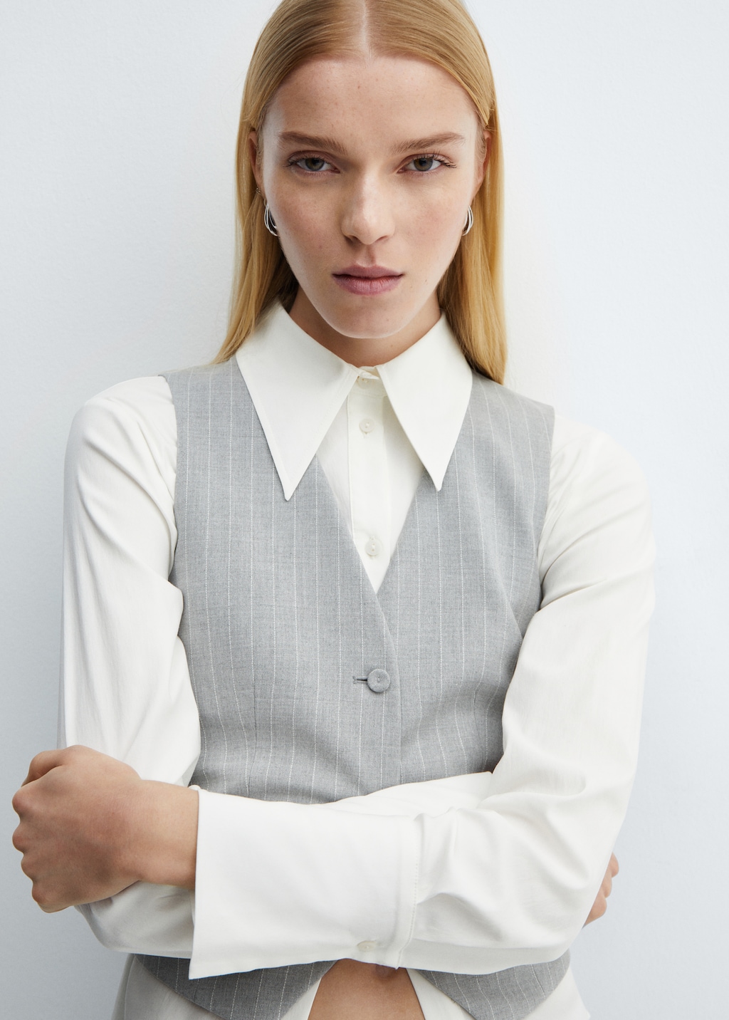 Pinstriped suit vest Women MANGO USA