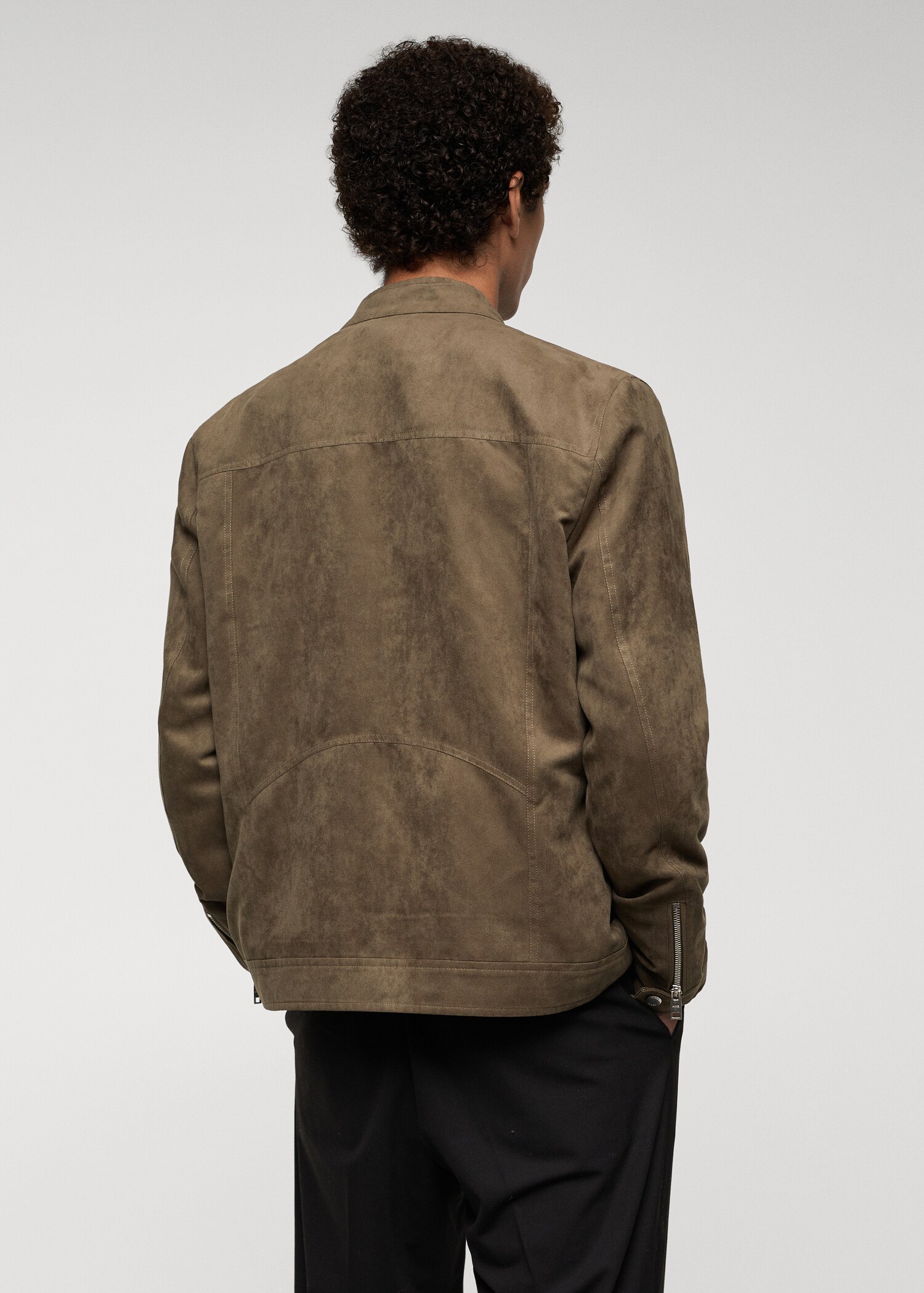 Blouson imitation daim fermeture Éclair - Verso de l’article