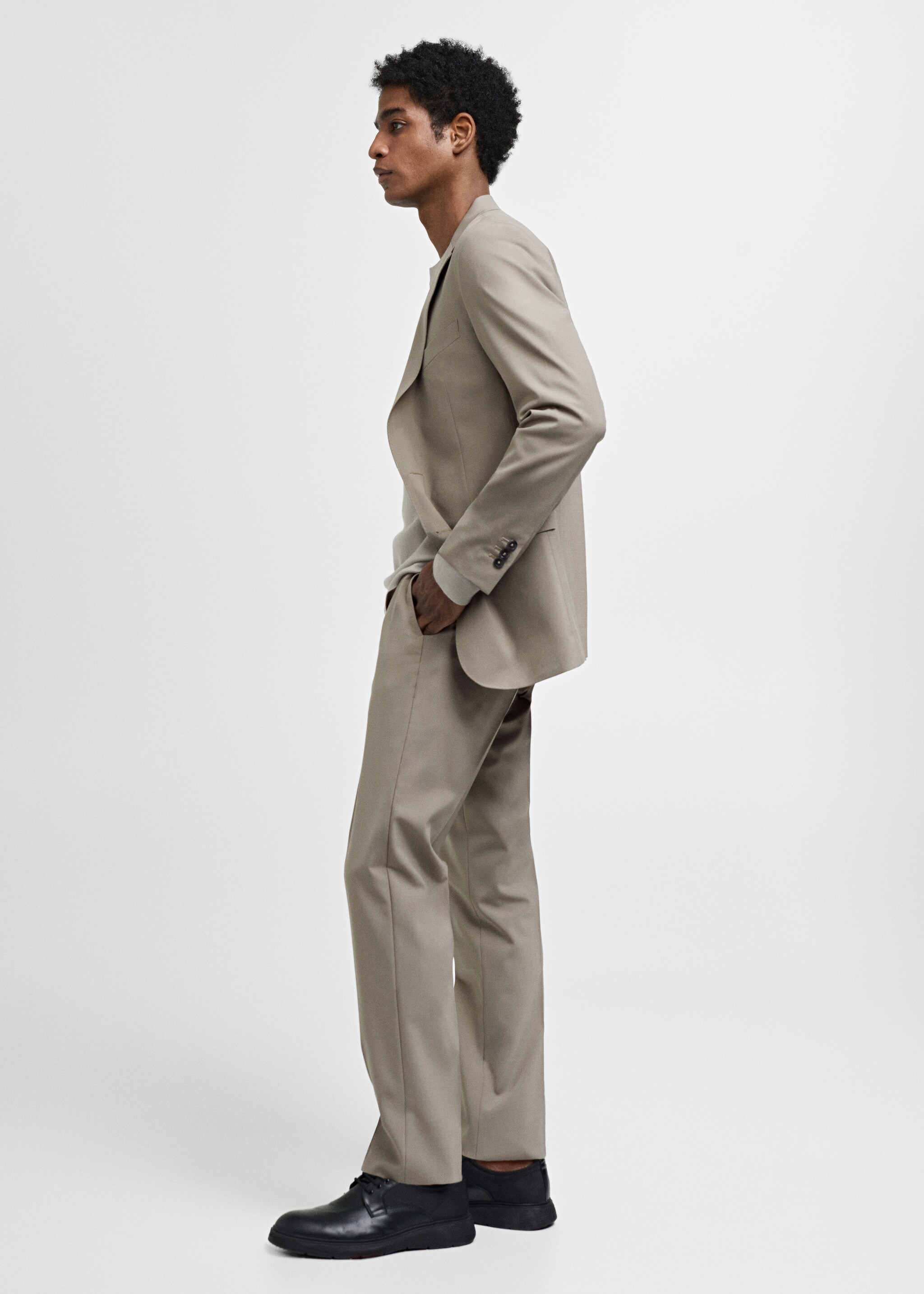 Slim fit wool suit trousers - Details of the article 2