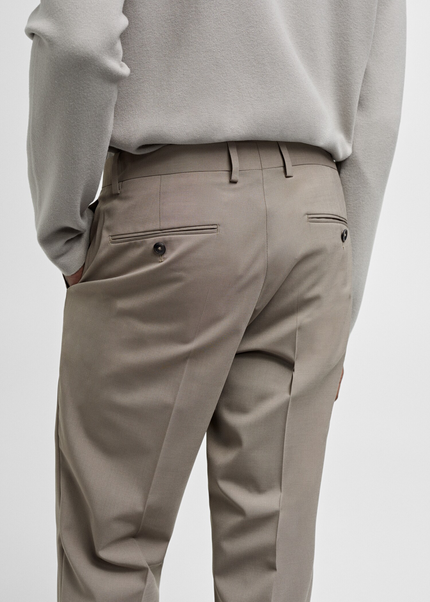 Slim fit wool suit trousers - Details of the article 4