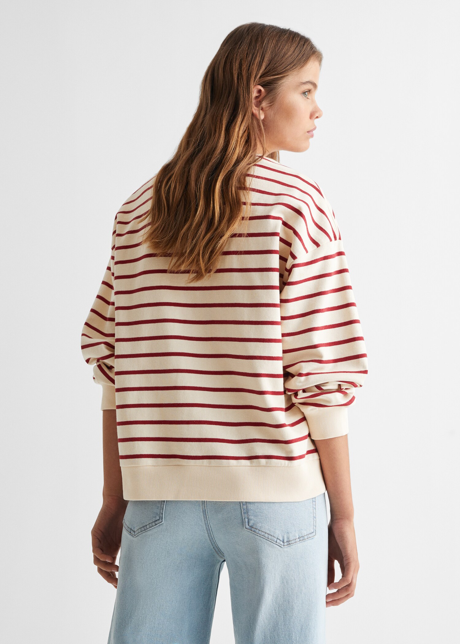Striped cotton-blend sweatshirt - Reverse of the article