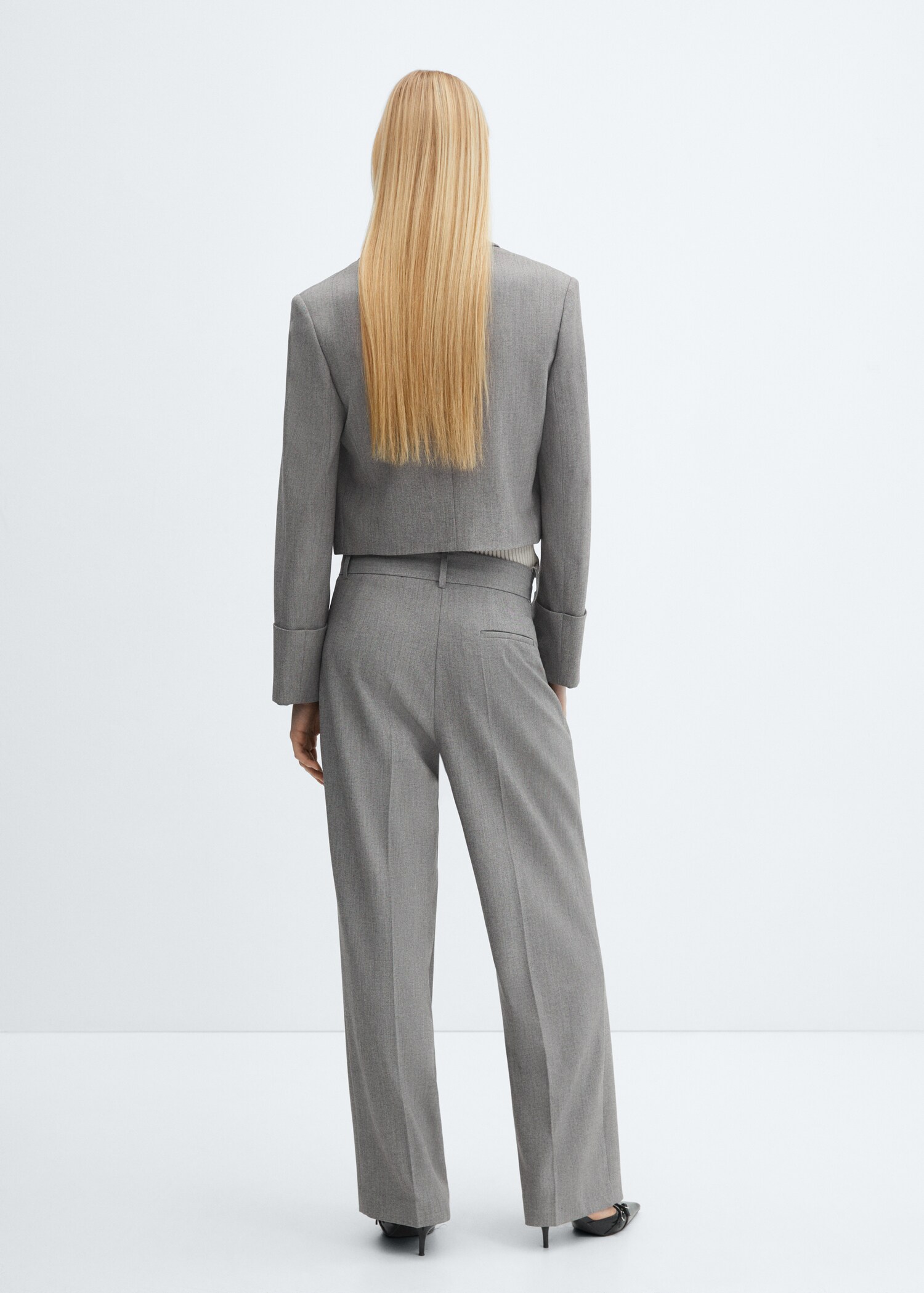 Chaqueta crop traje - Reverso del artículo