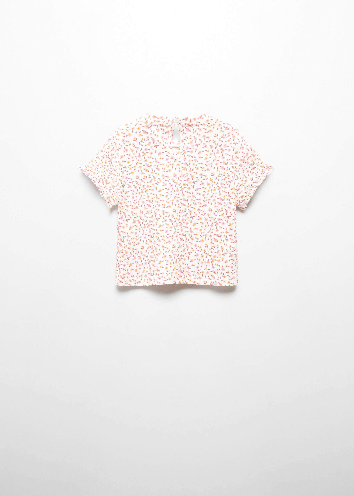 Gebloemd T-shirt met korte mouwen - Achterkant van het artikel