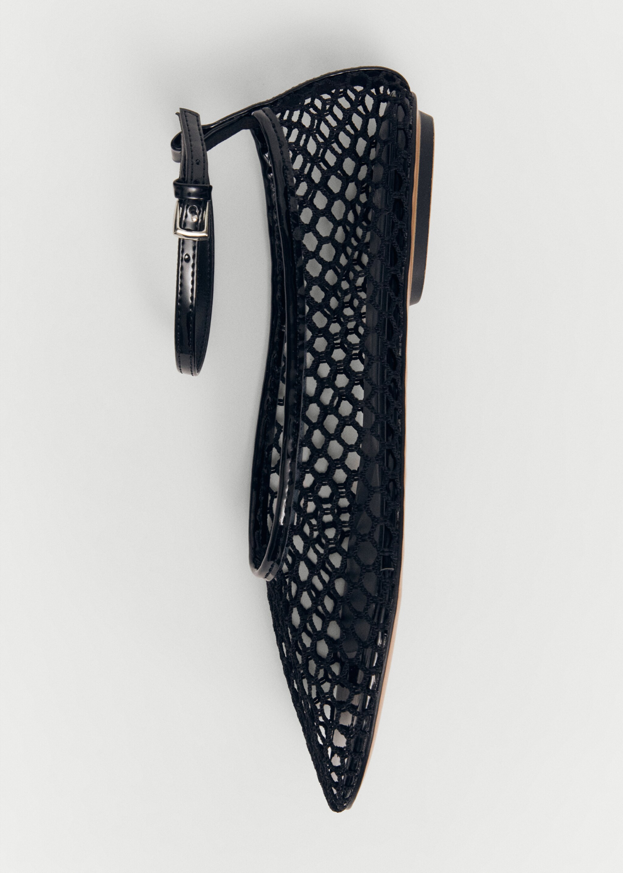 Ballet flats with mesh bracelet - Details of the article 3, Black. Ref: 67054467-00.