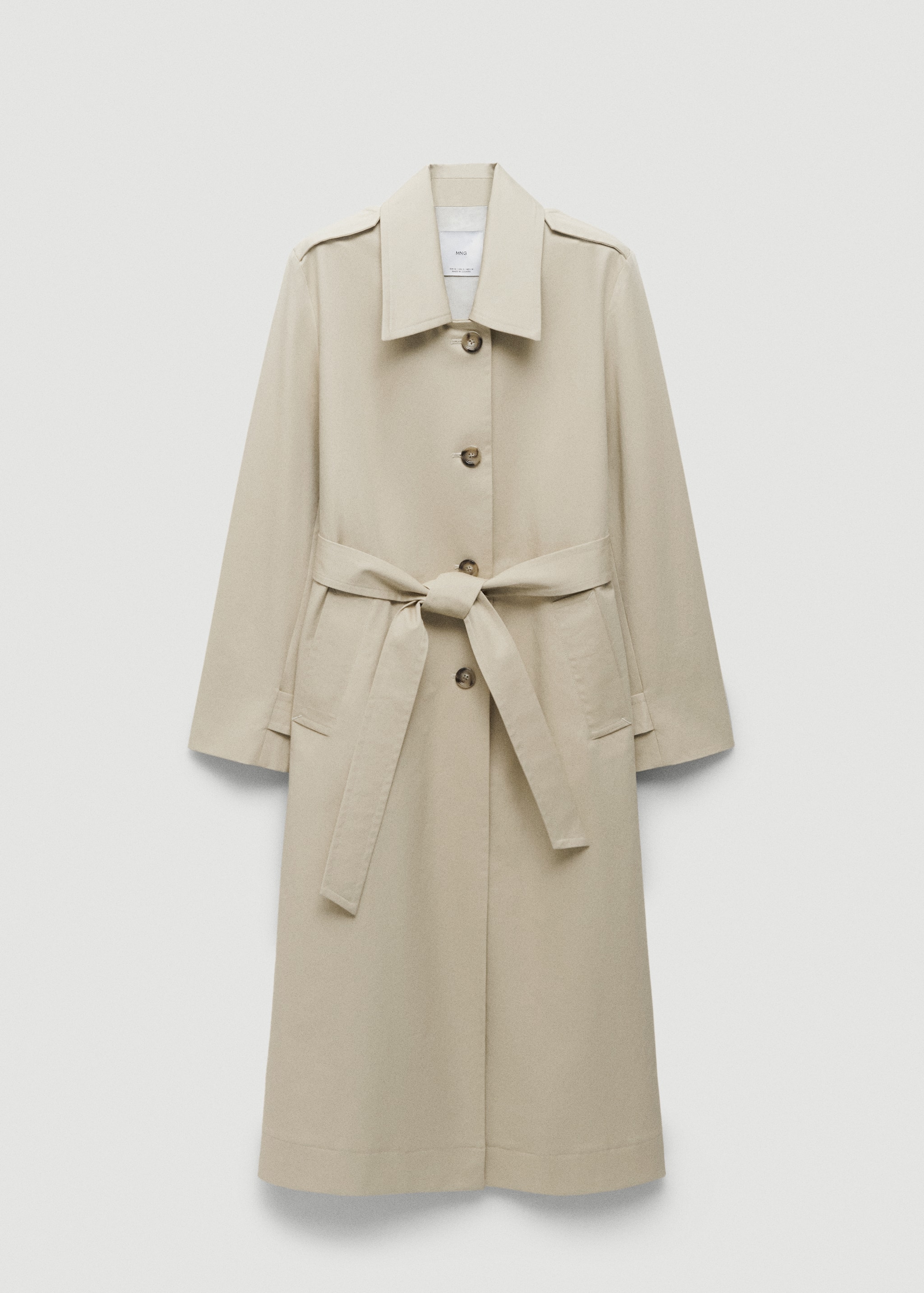 Cotton trench coat with shirt collar - Article without model