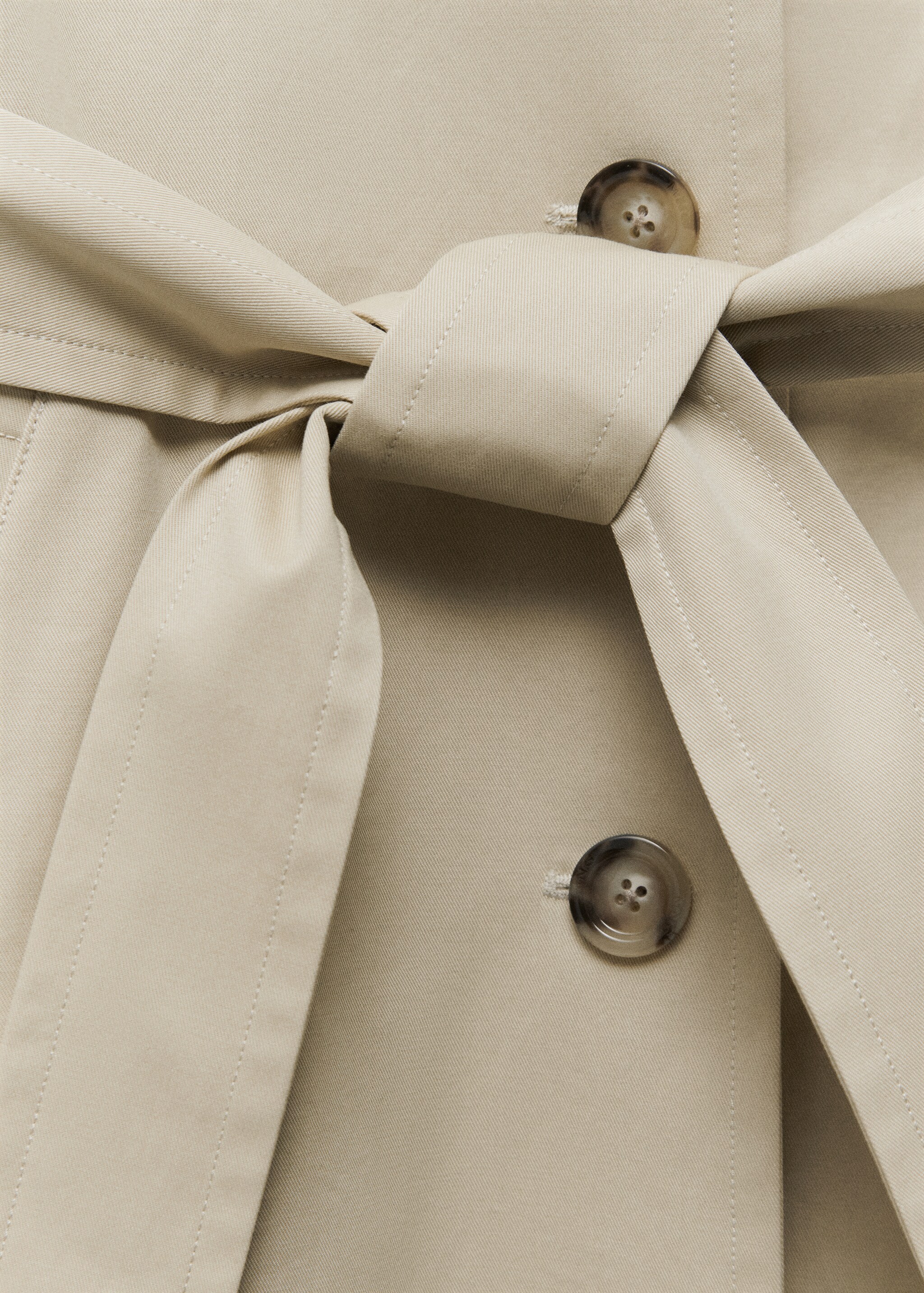 Cotton trench coat with shirt collar - Details of the article 8