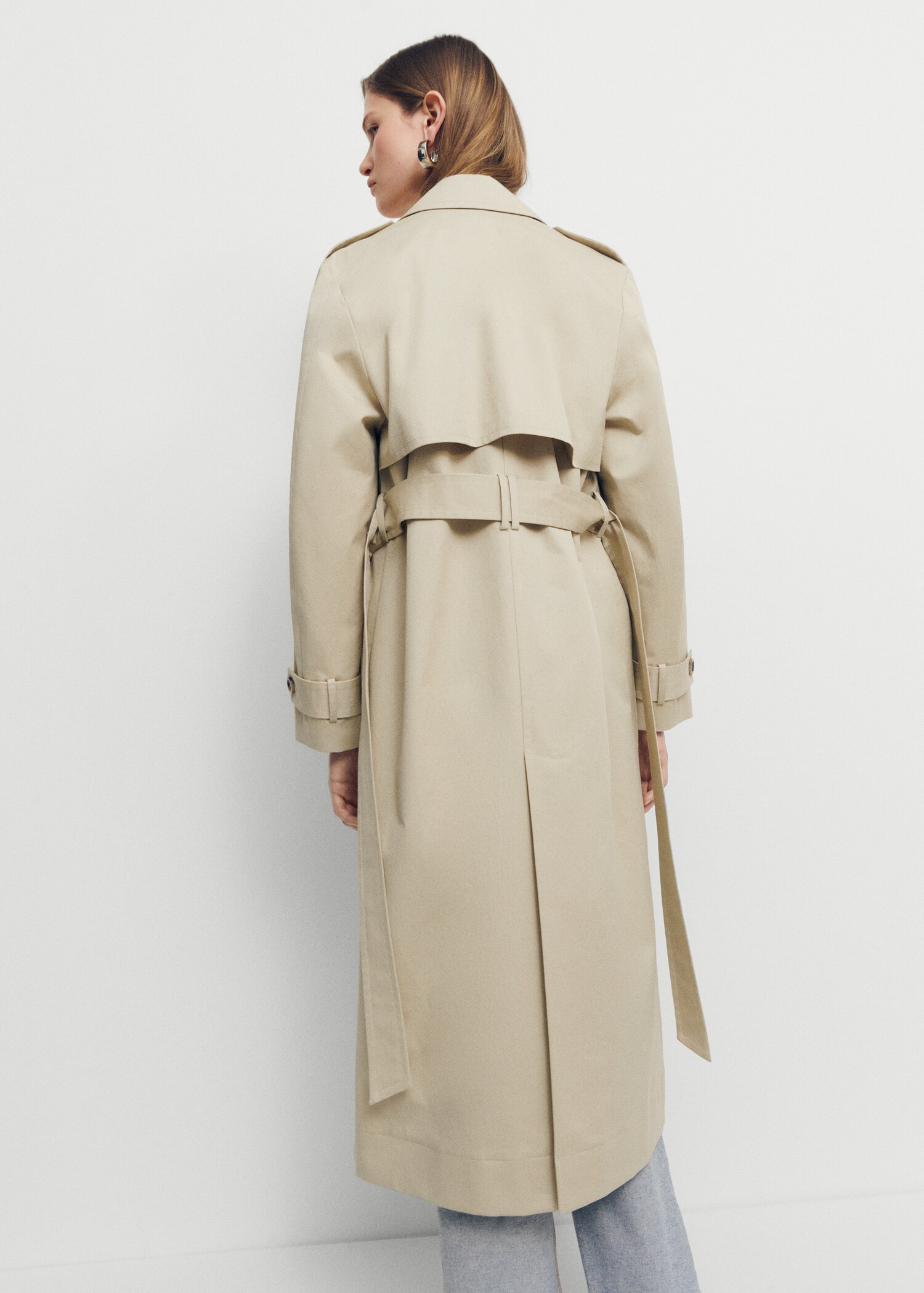 Trench coton col chemise - Verso de l’article