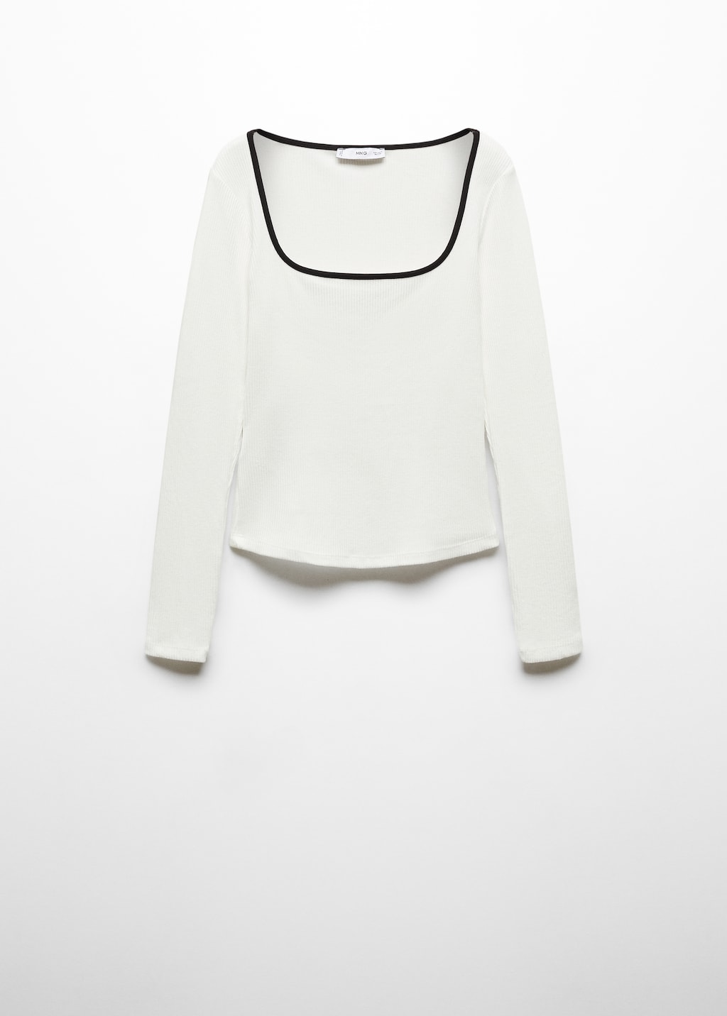 Ribbed Squared neckline t-shirt - Women | MANGO Kosovo
