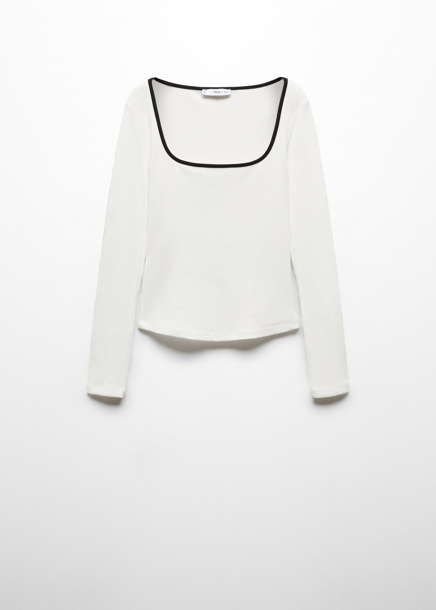 Ribbed Squared neckline t-shirt - Article without model
