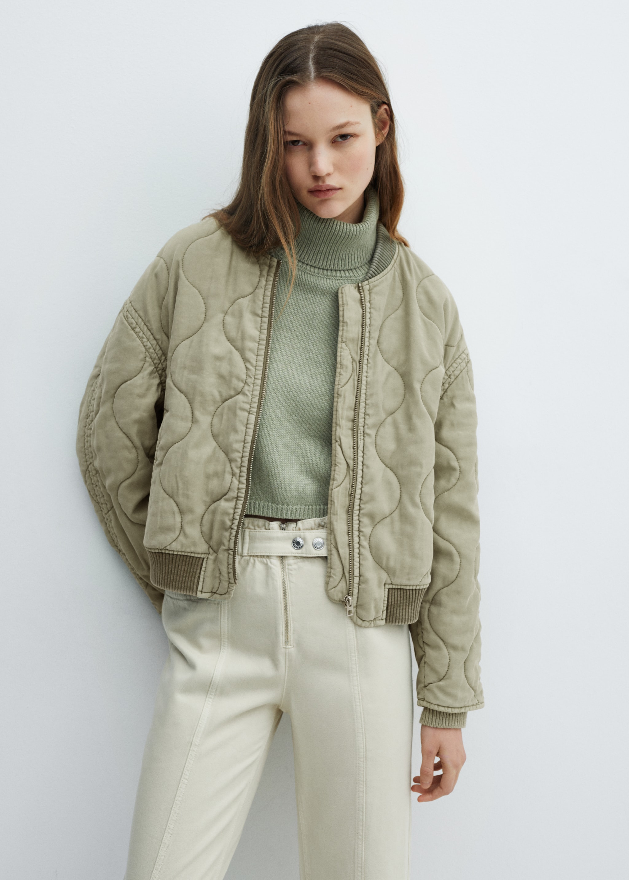 Quilted bomber jacket Women MANGO Niger - Main Image