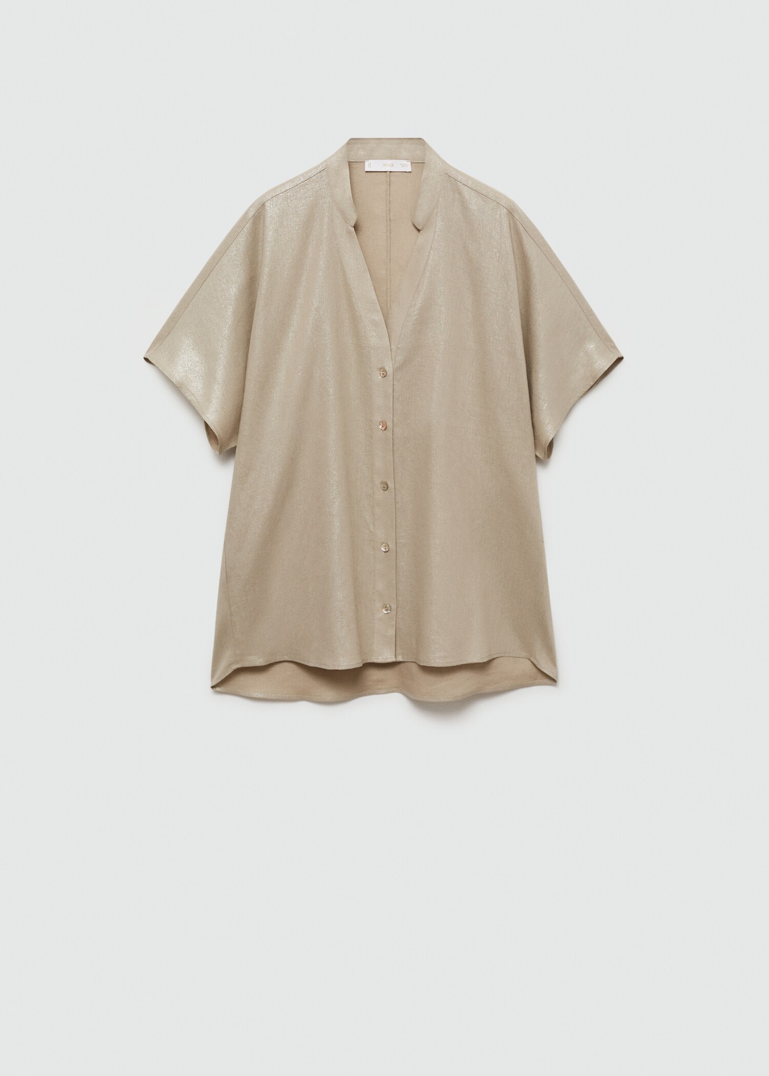 Short sleeve linen-blend shirt - Article without model