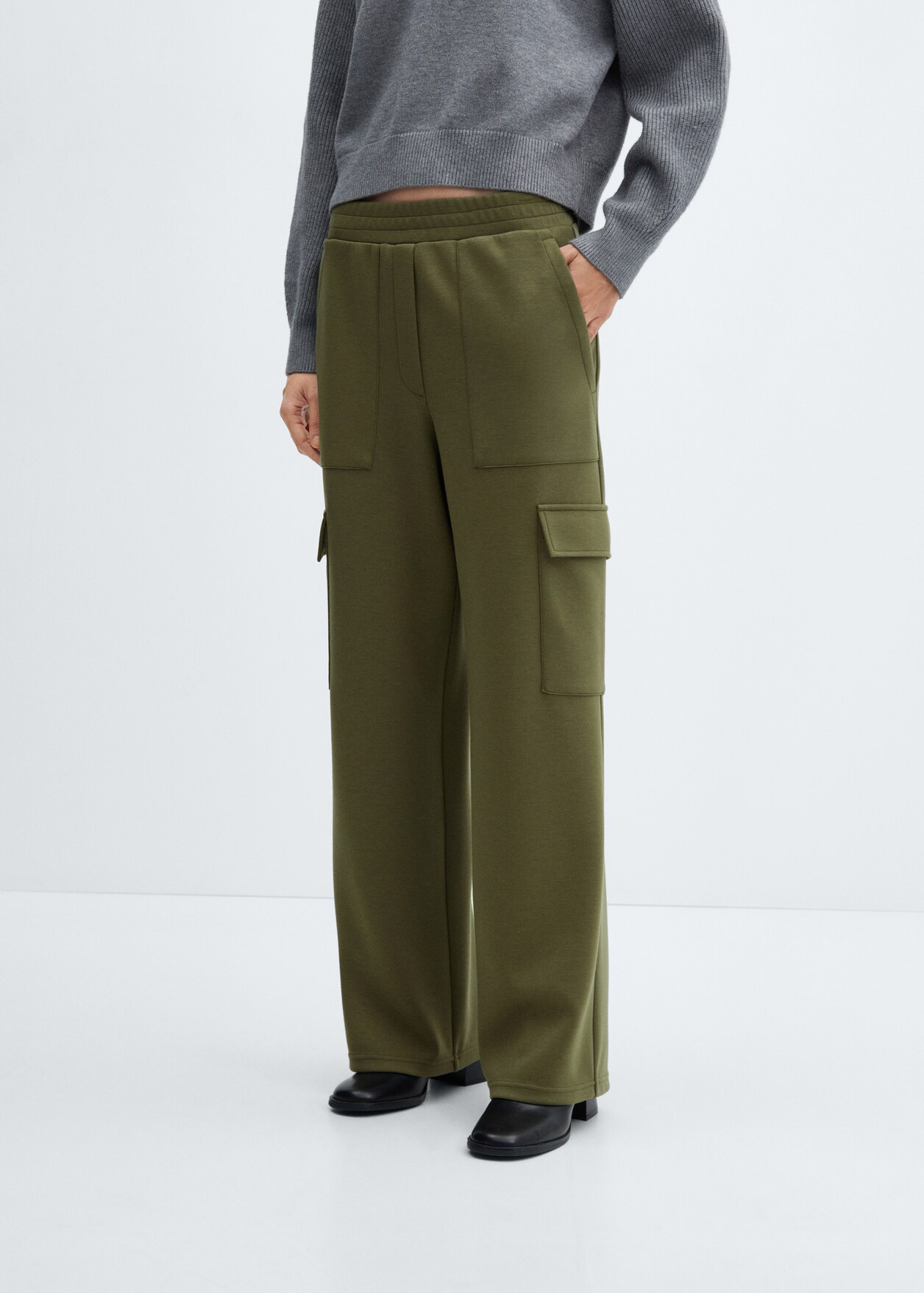 Elastic waist cargo pants - Woman | MANGO USA