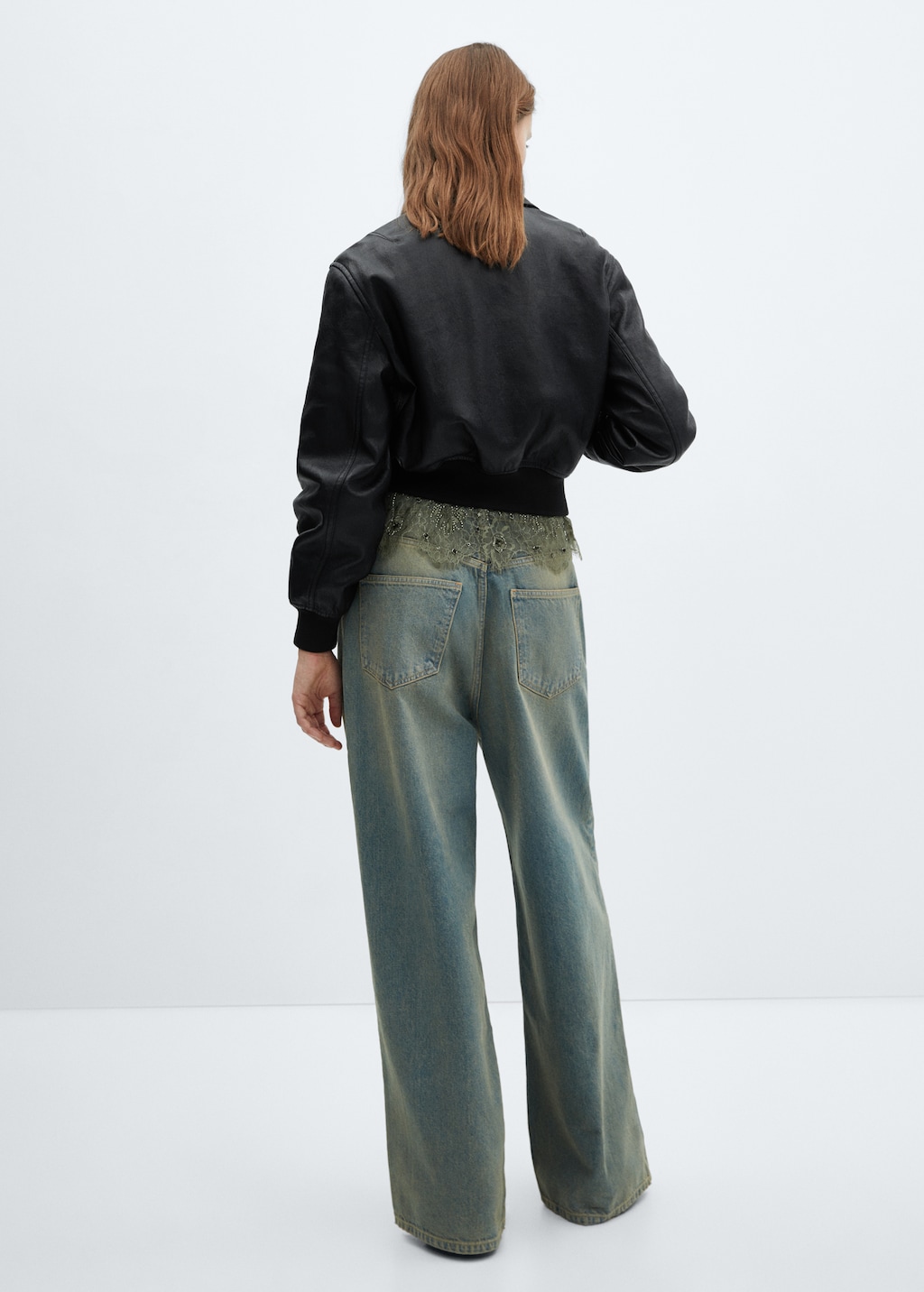 Vintage leather-effect jacket - Women | MANGO Niger