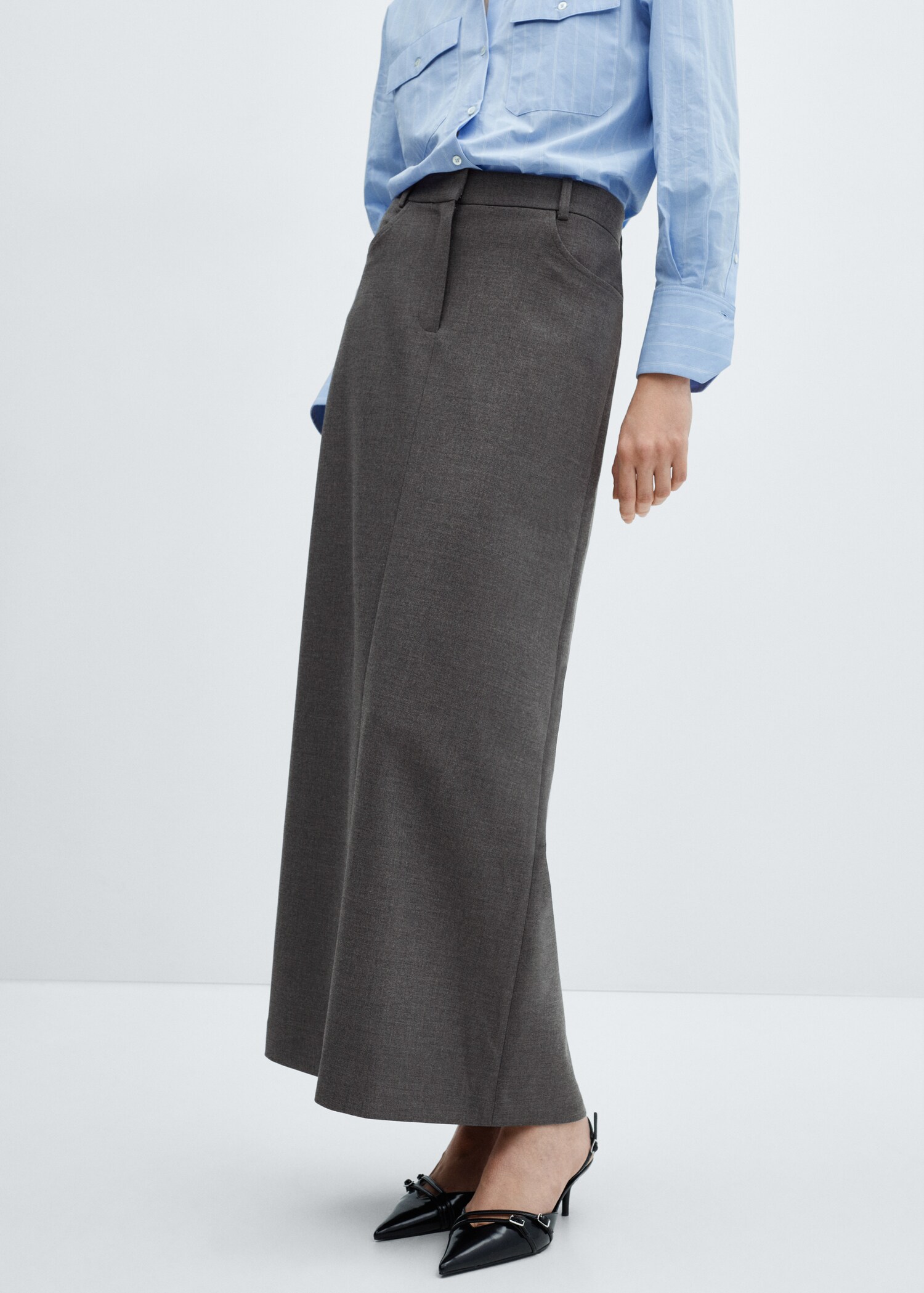 Slit long skirt - Medium plane