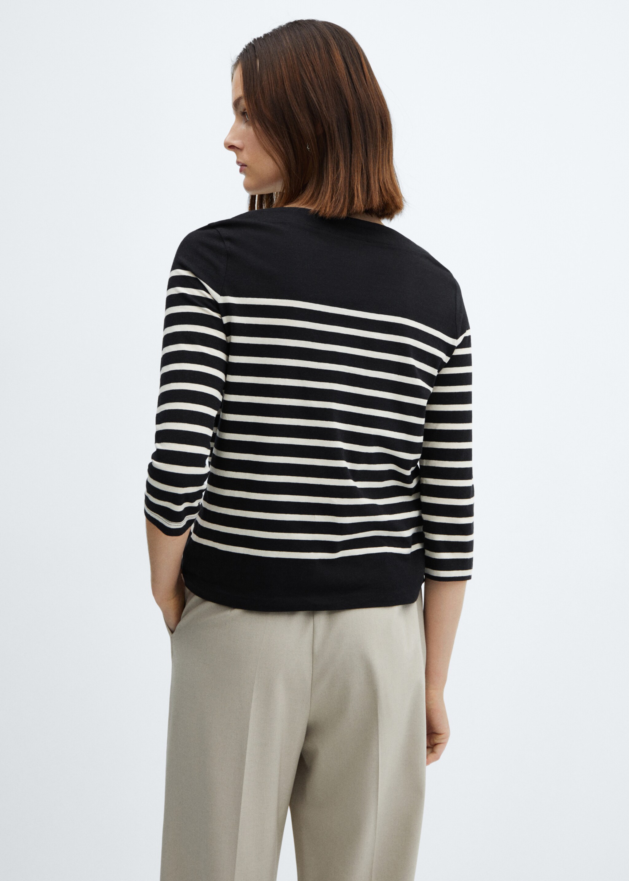 Striped boat-neck t-shirt - Reverse of the article