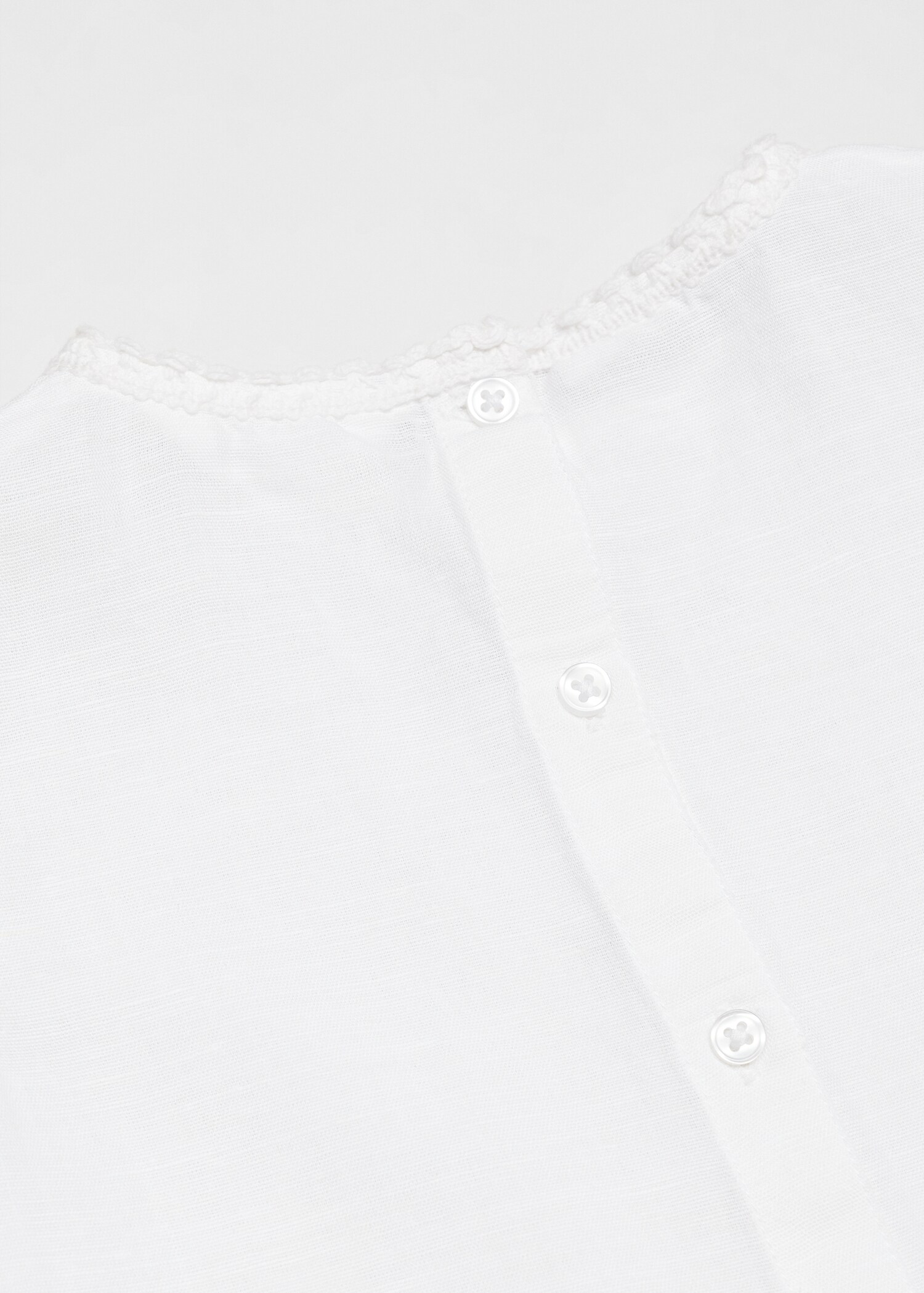 Linen-blend ruffled blouse - Details of the article 0