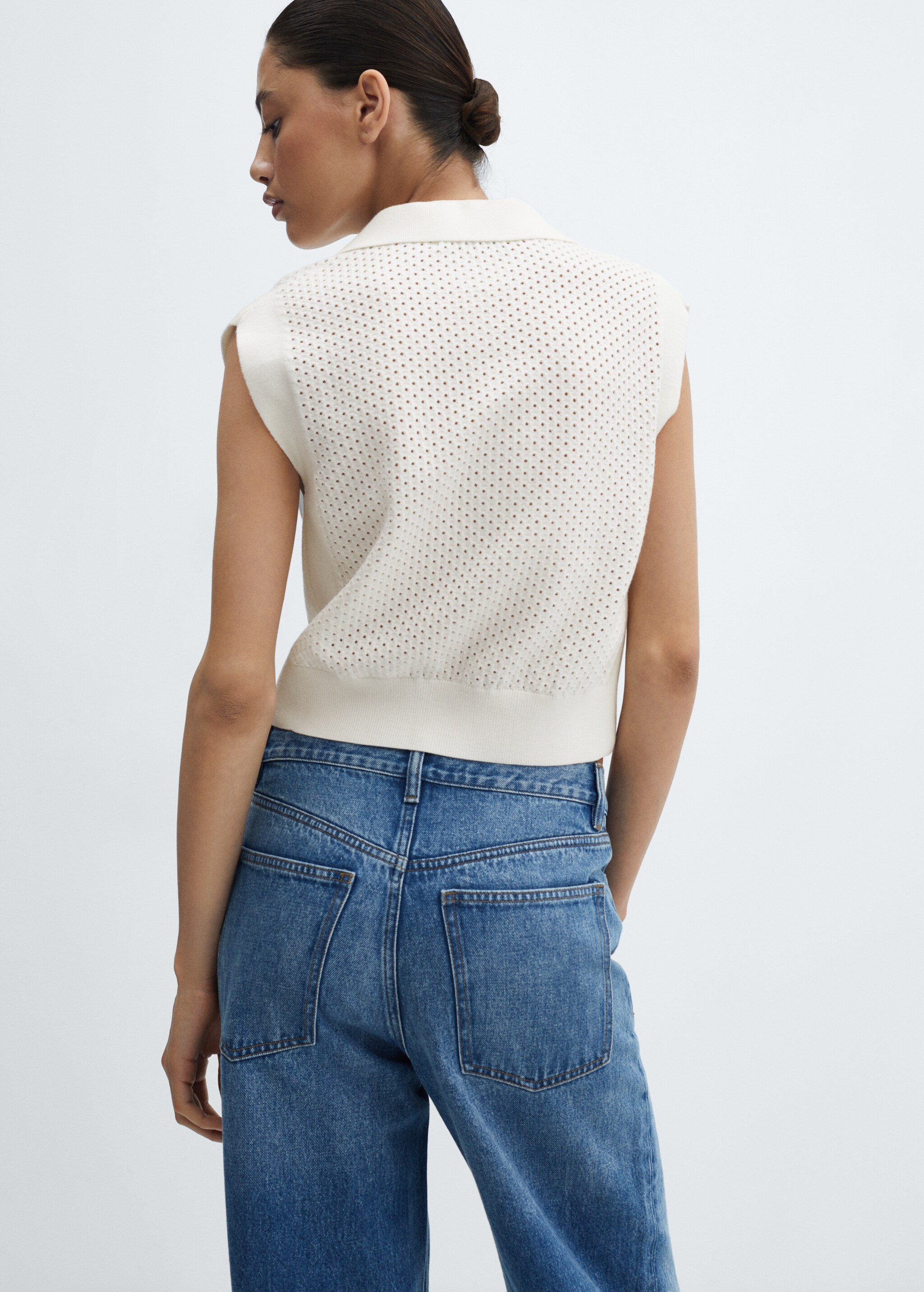 Openwork polo neck top - Reverse of the article