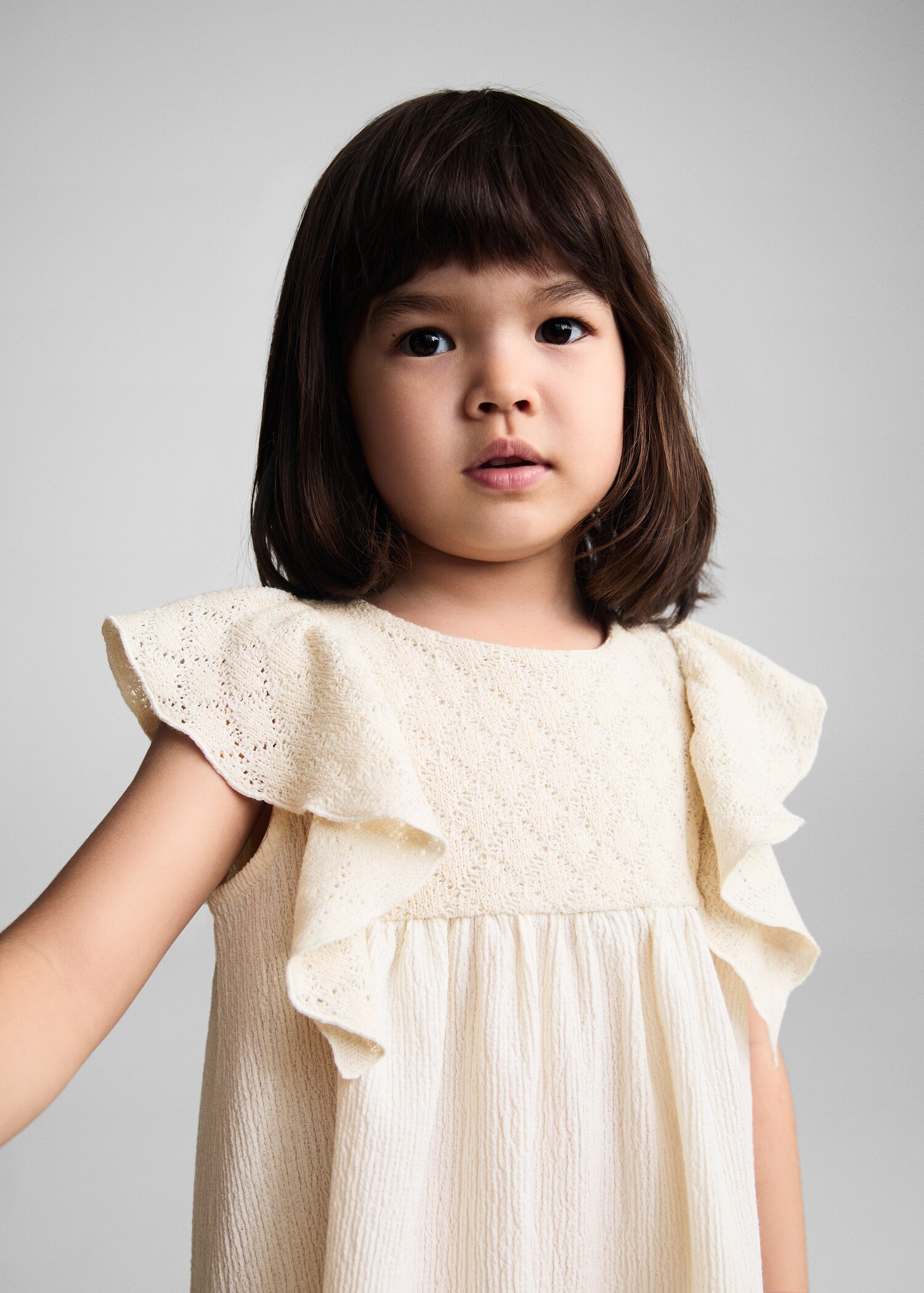 Textured cotton-blend dress - Details of the article 1