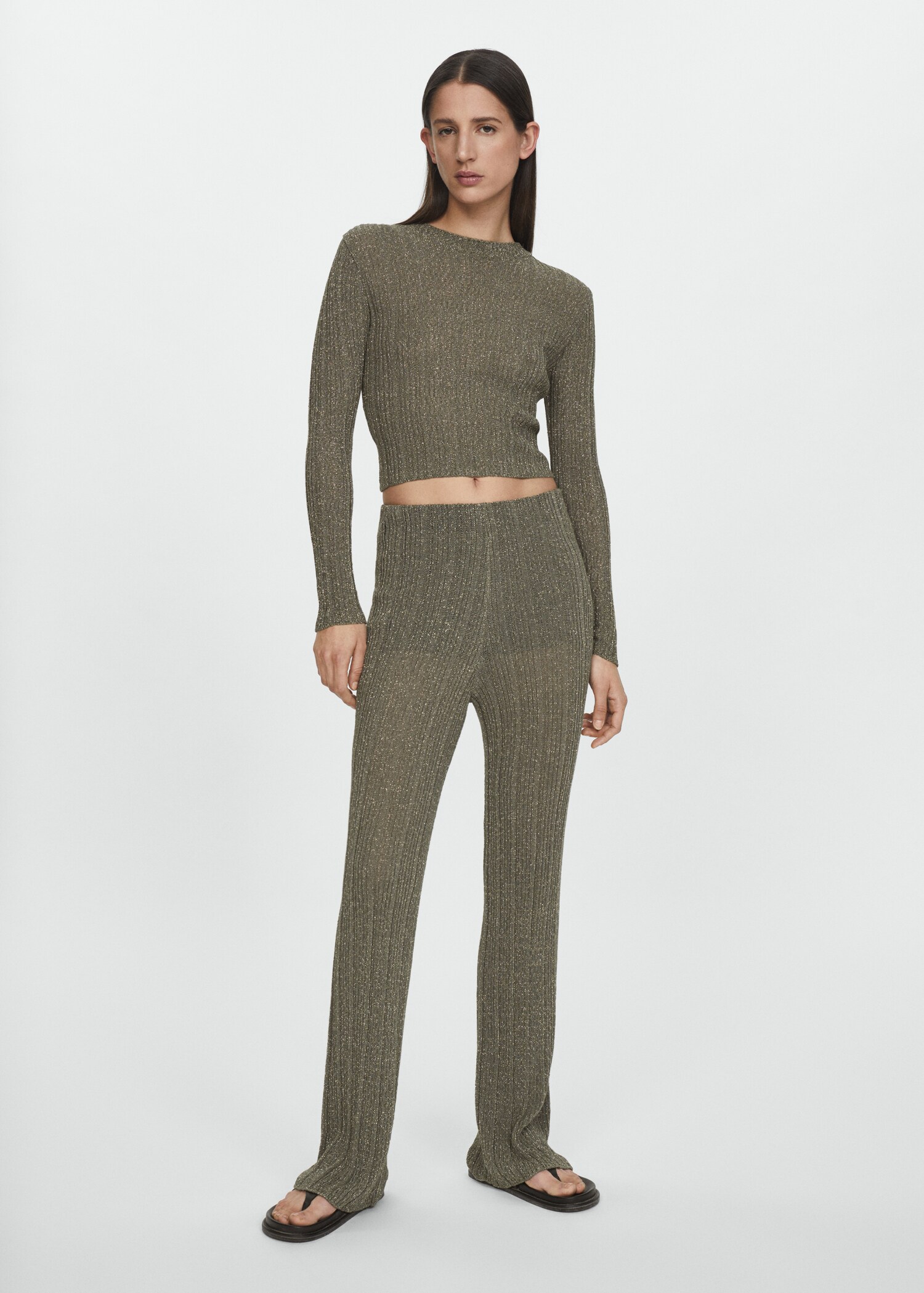 Rechte gebreide lurex broek - Detail van het artikel 7