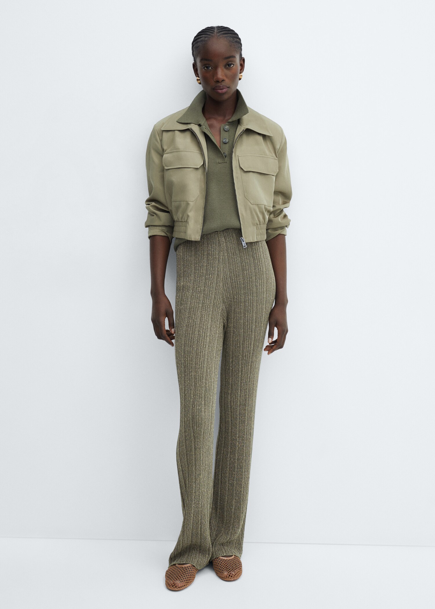 Rechte gebreide lurex broek - Detail van het artikel 9