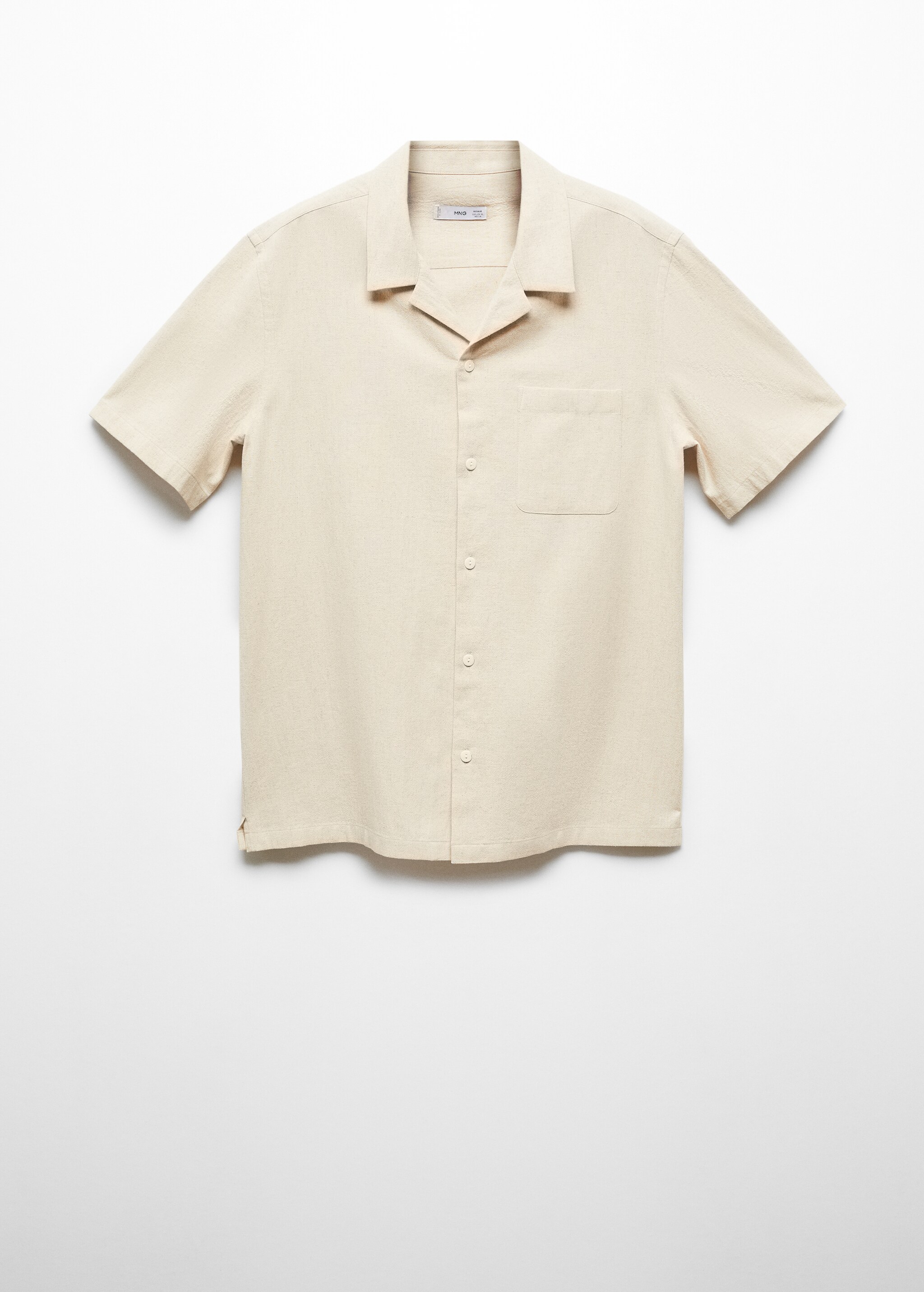 Camisa lino cuello bowling bolsillo - Artículo sin modelo