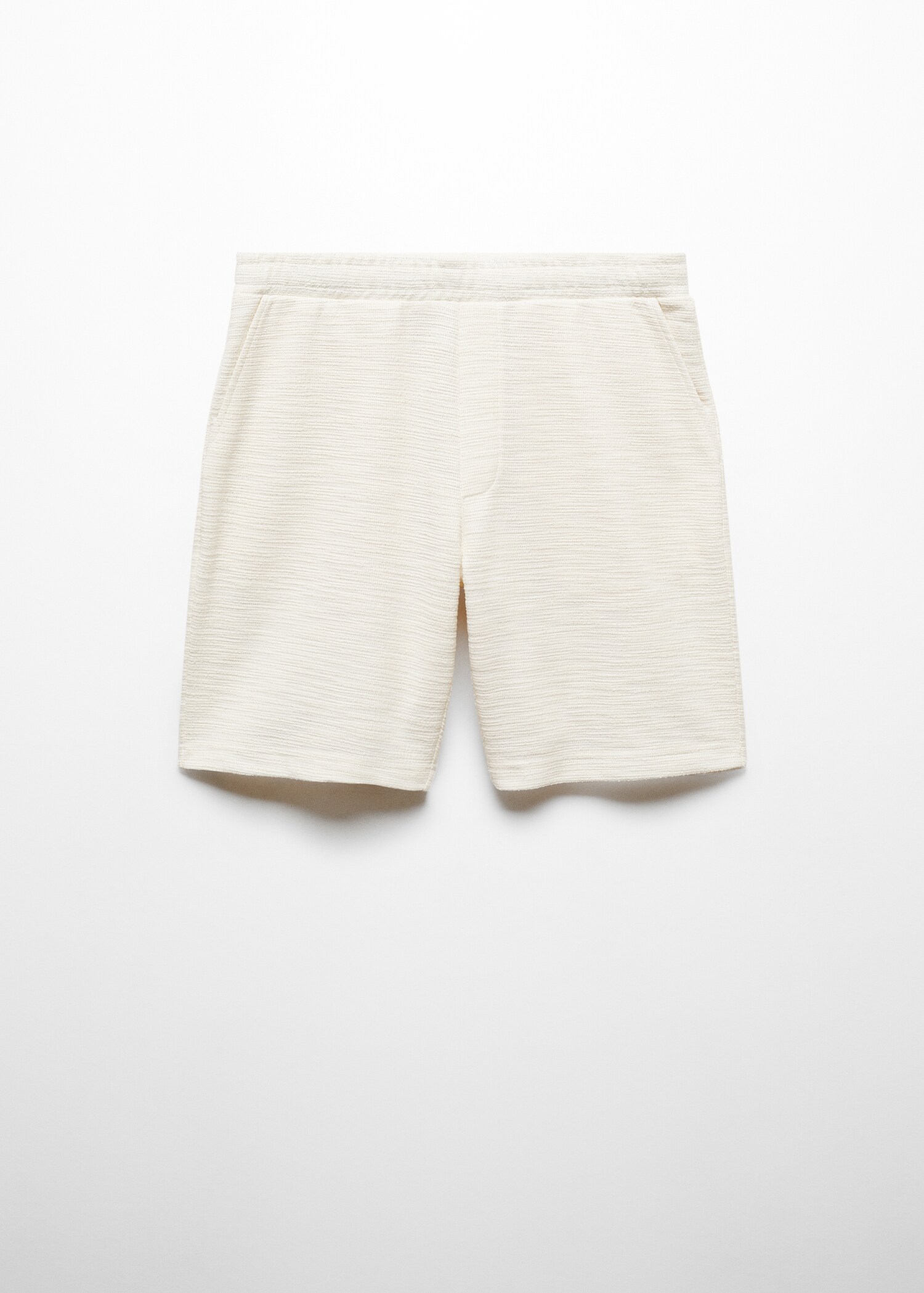 Textured cotton-blend Bermuda shorts - Article without model