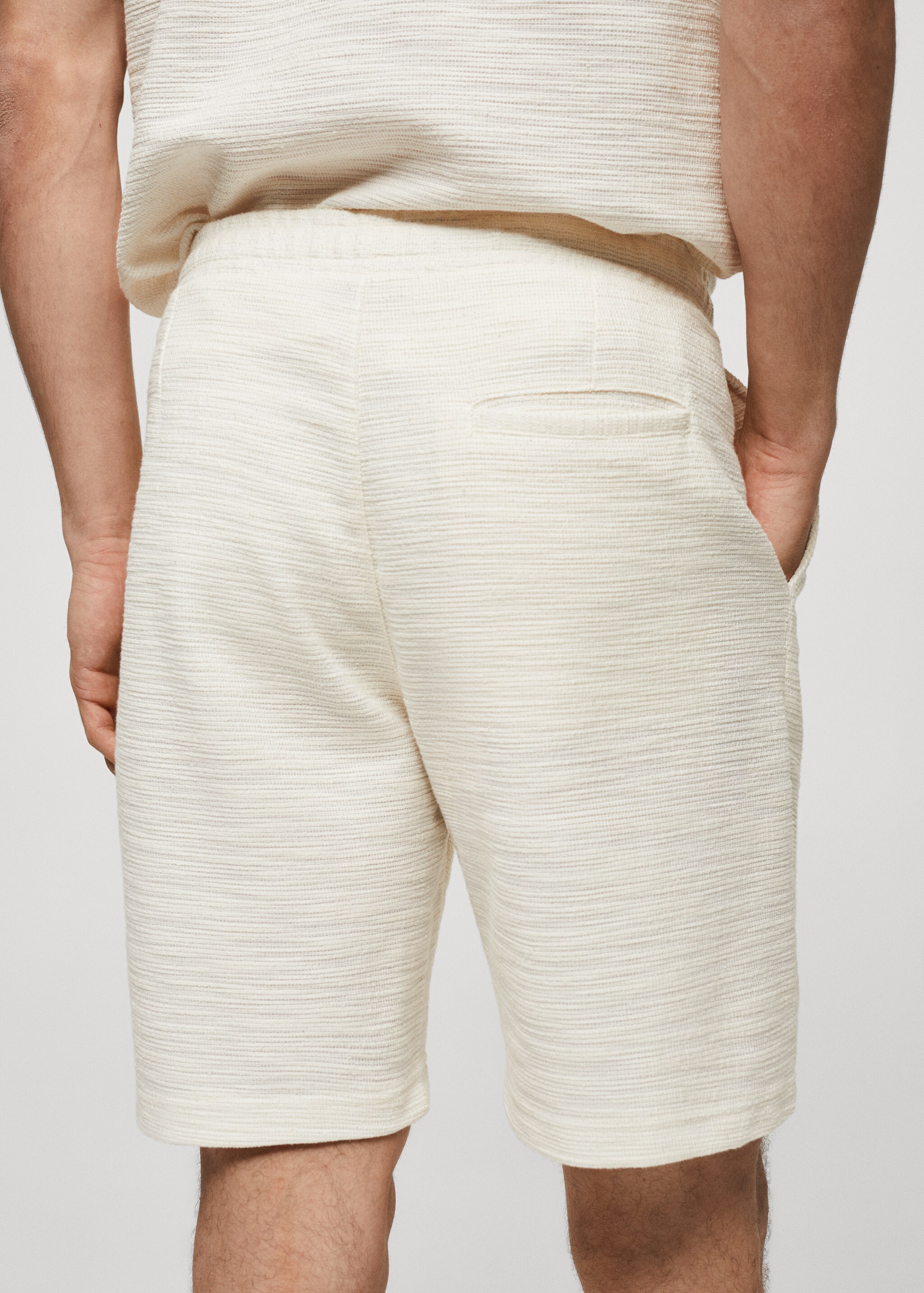 Textured cotton-blend Bermuda shorts - Details of the article 4