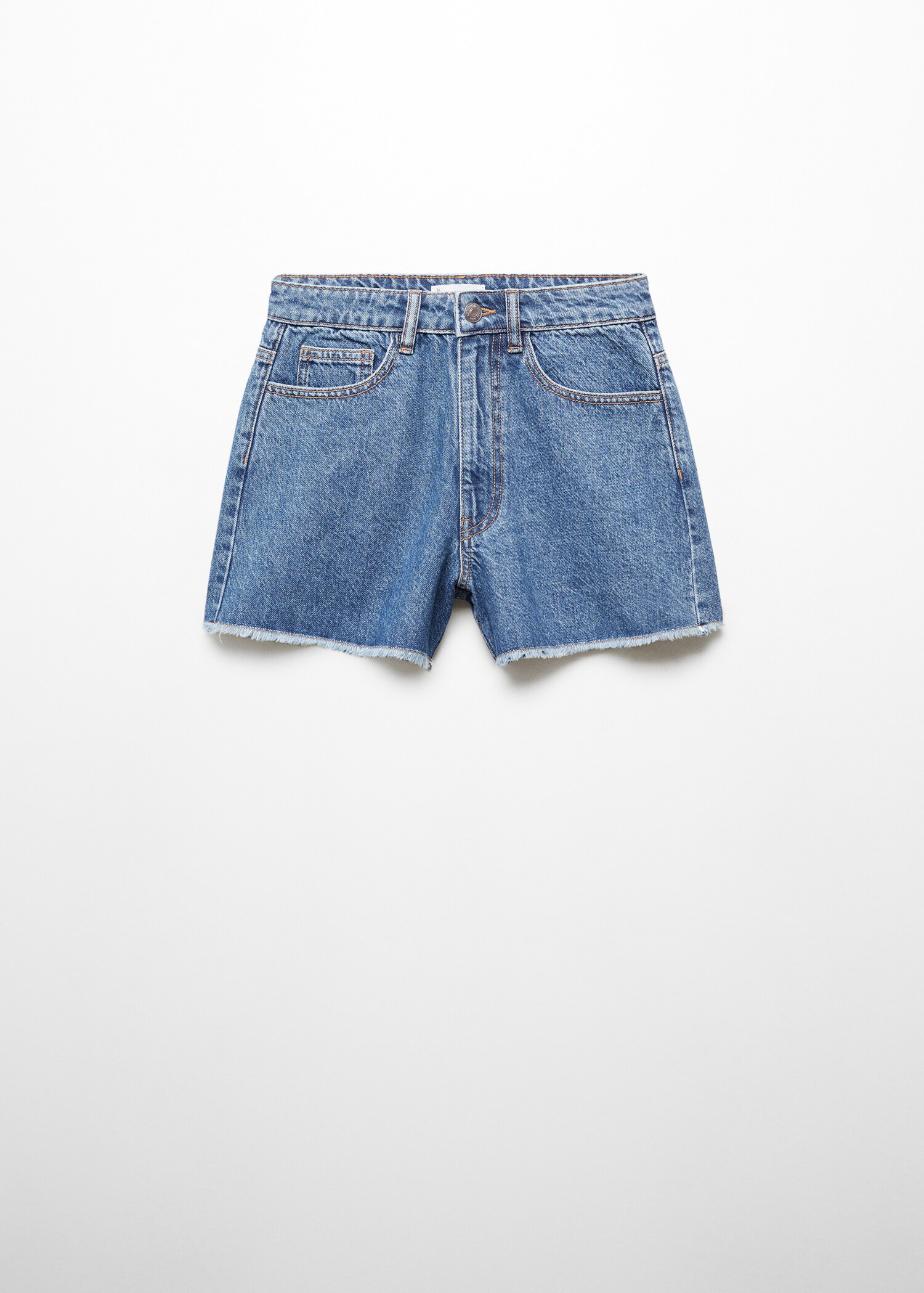 Medium-waist denim shorts - Article without model