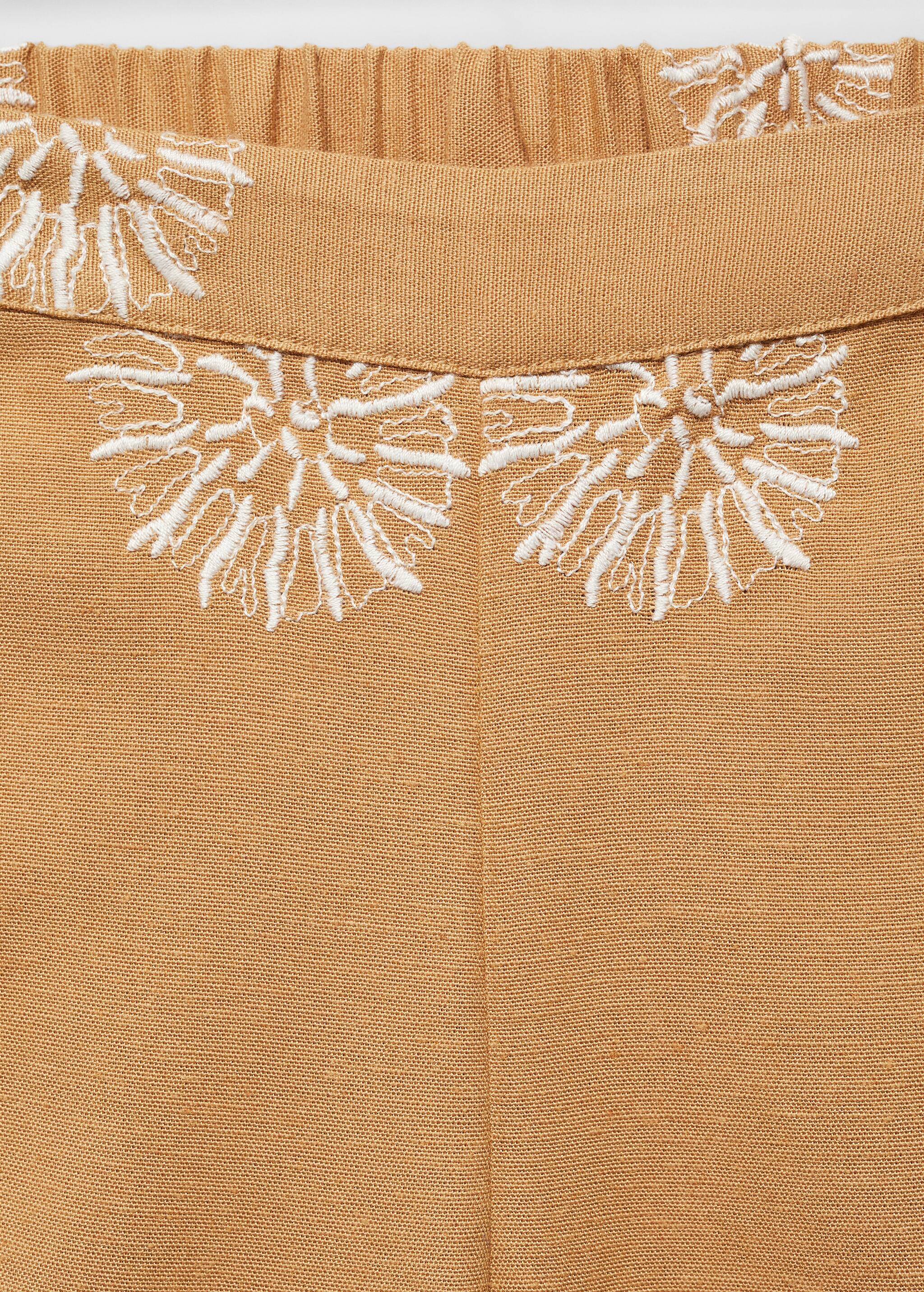 Embroidered cotton trousers - Details of the article 8
