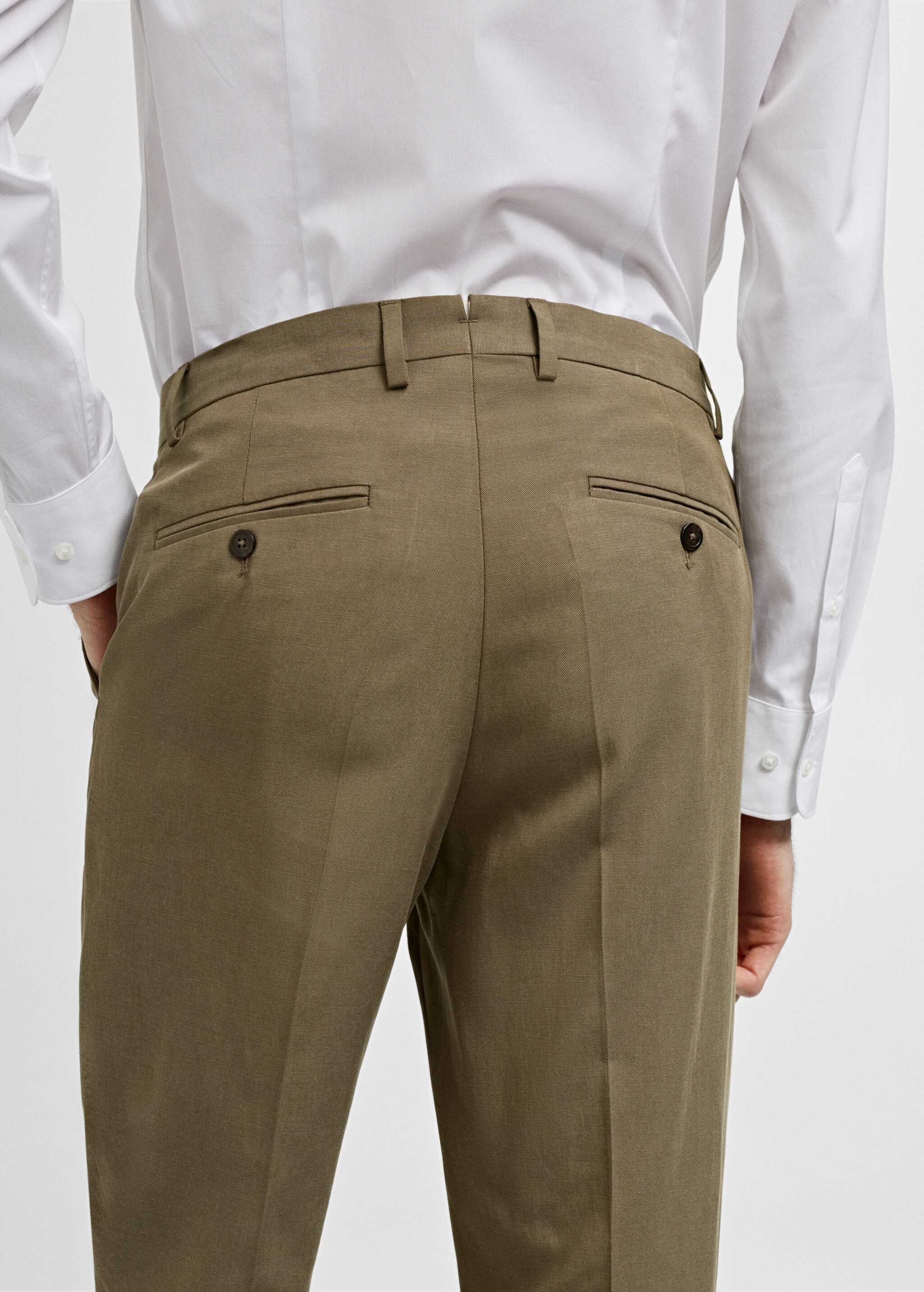 Slim fit Tencel™ suit trousers with pleats - Details of the article 4