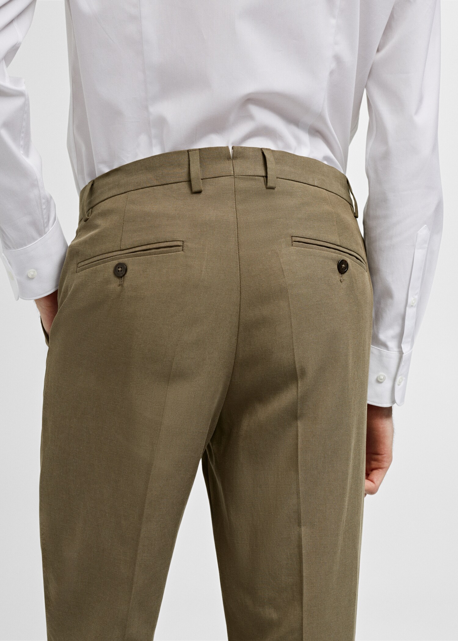بنطال بدلة ™Tencel بقصة سليم وطيات - تفاصيل المنتج 4