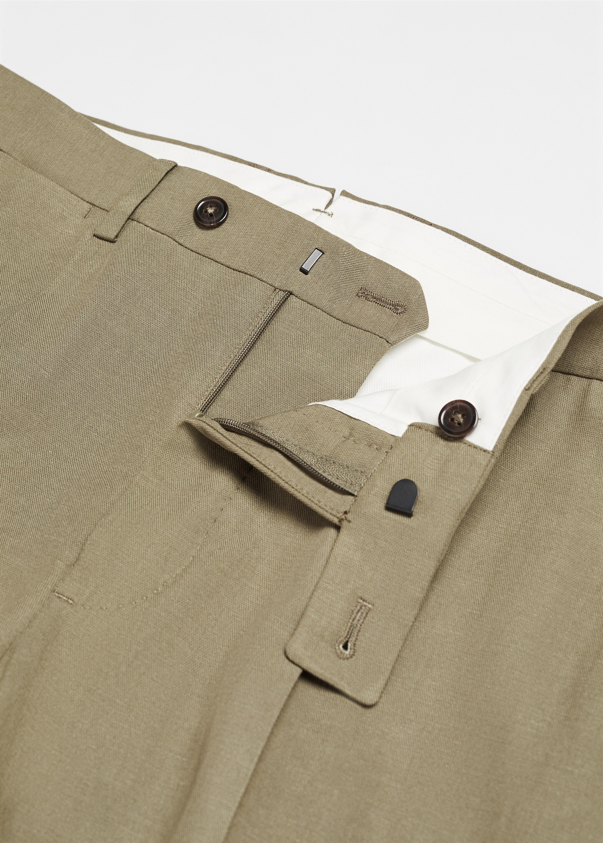 Slim fit Tencel™ suit trousers with pleats - Details of the article 8