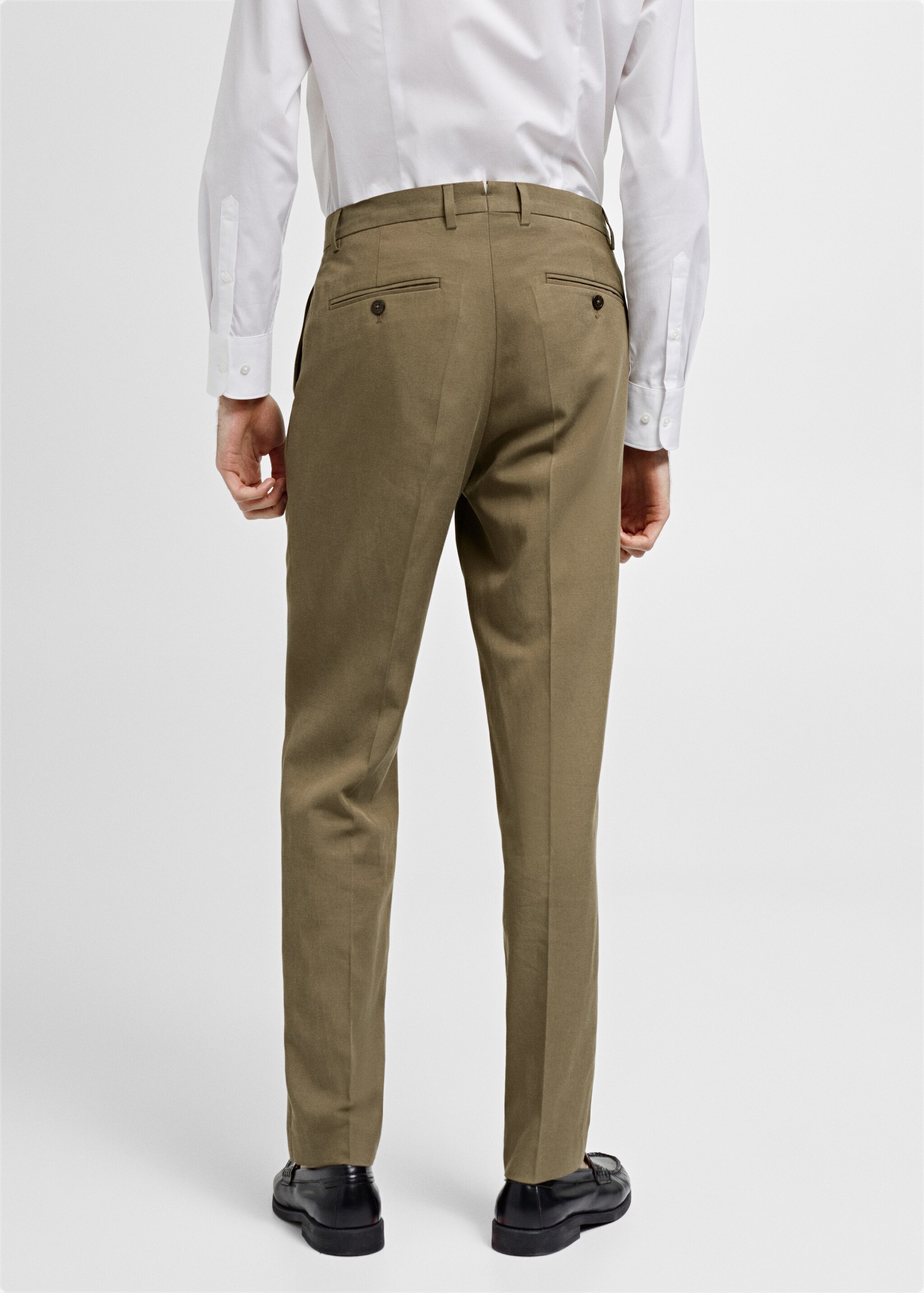 Slim fit Tencel™ suit trousers with pleats - Reverse of the article