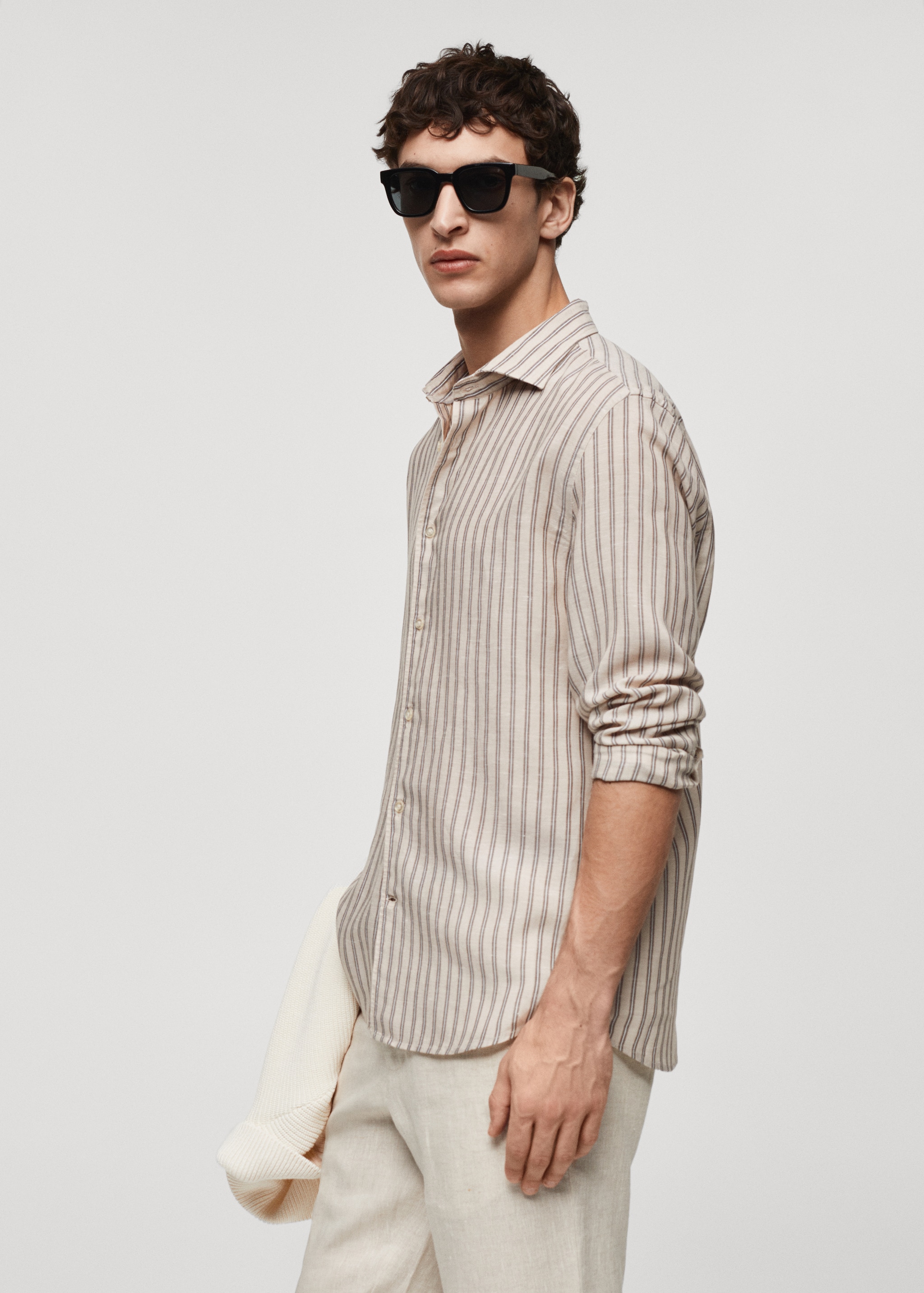 Linen Tencel-blend striped shirt - Details of the article 2