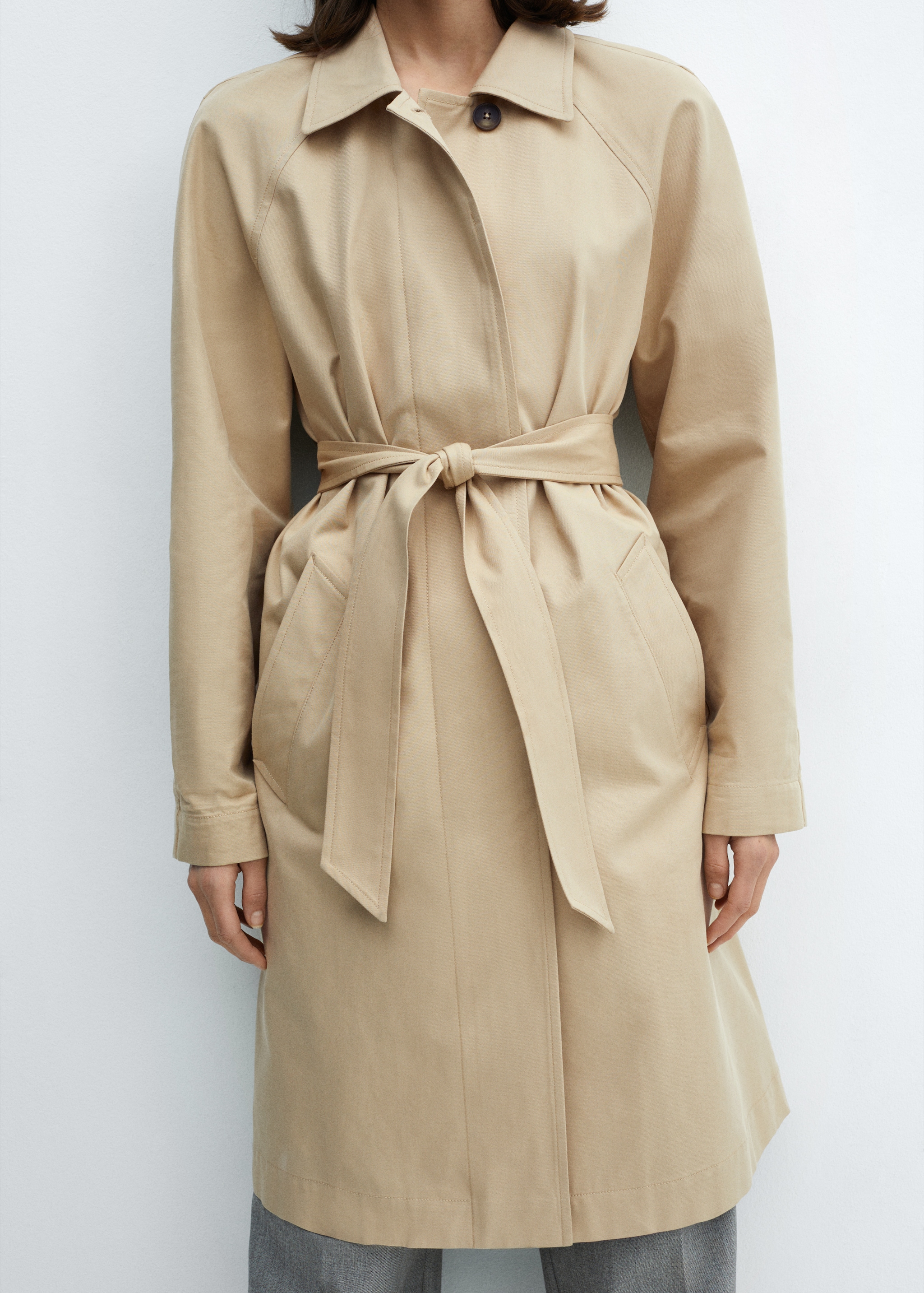Cotton trench coat with belt - Details of the article 6