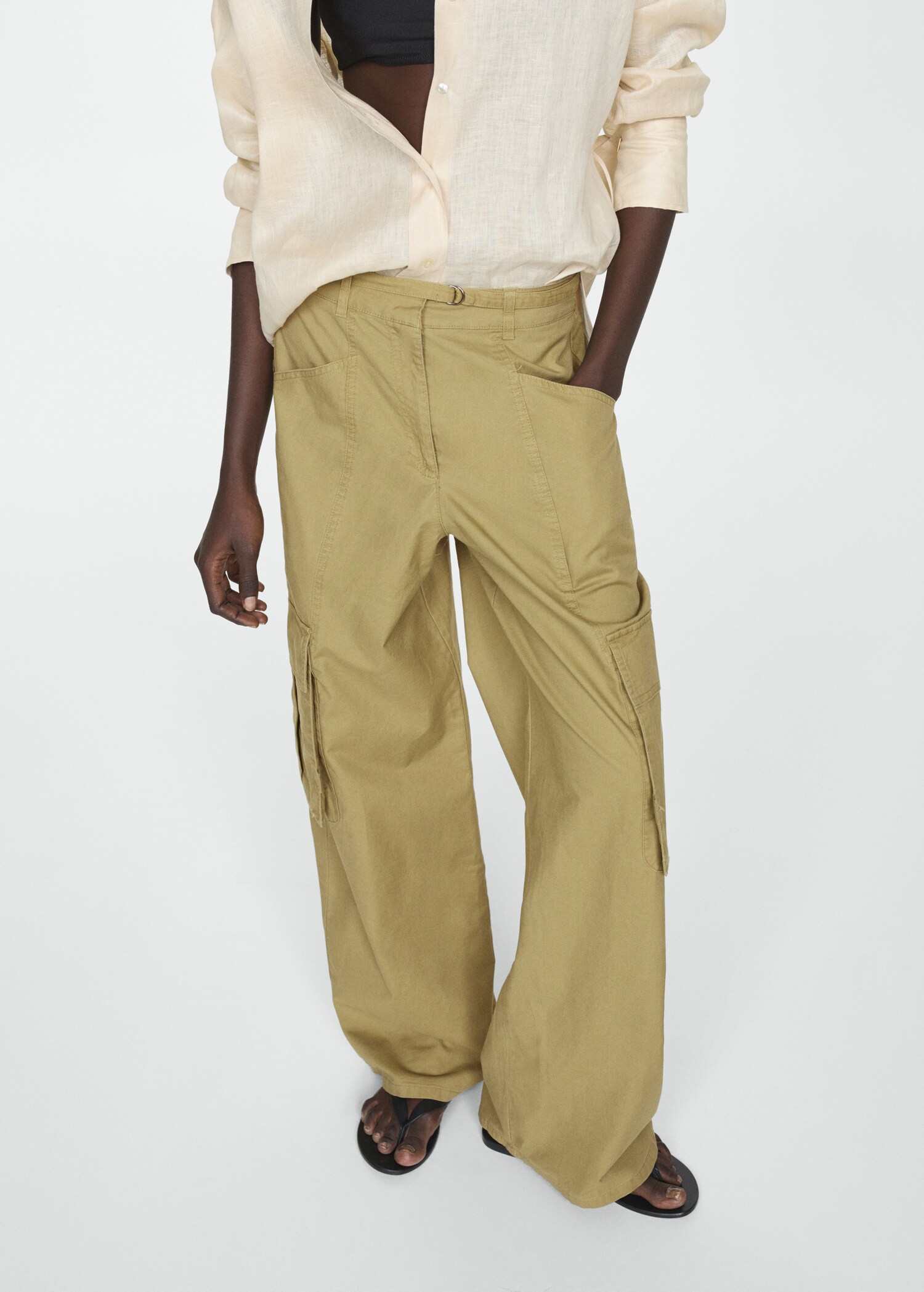 Cargo trousers with pocket - Medium plane