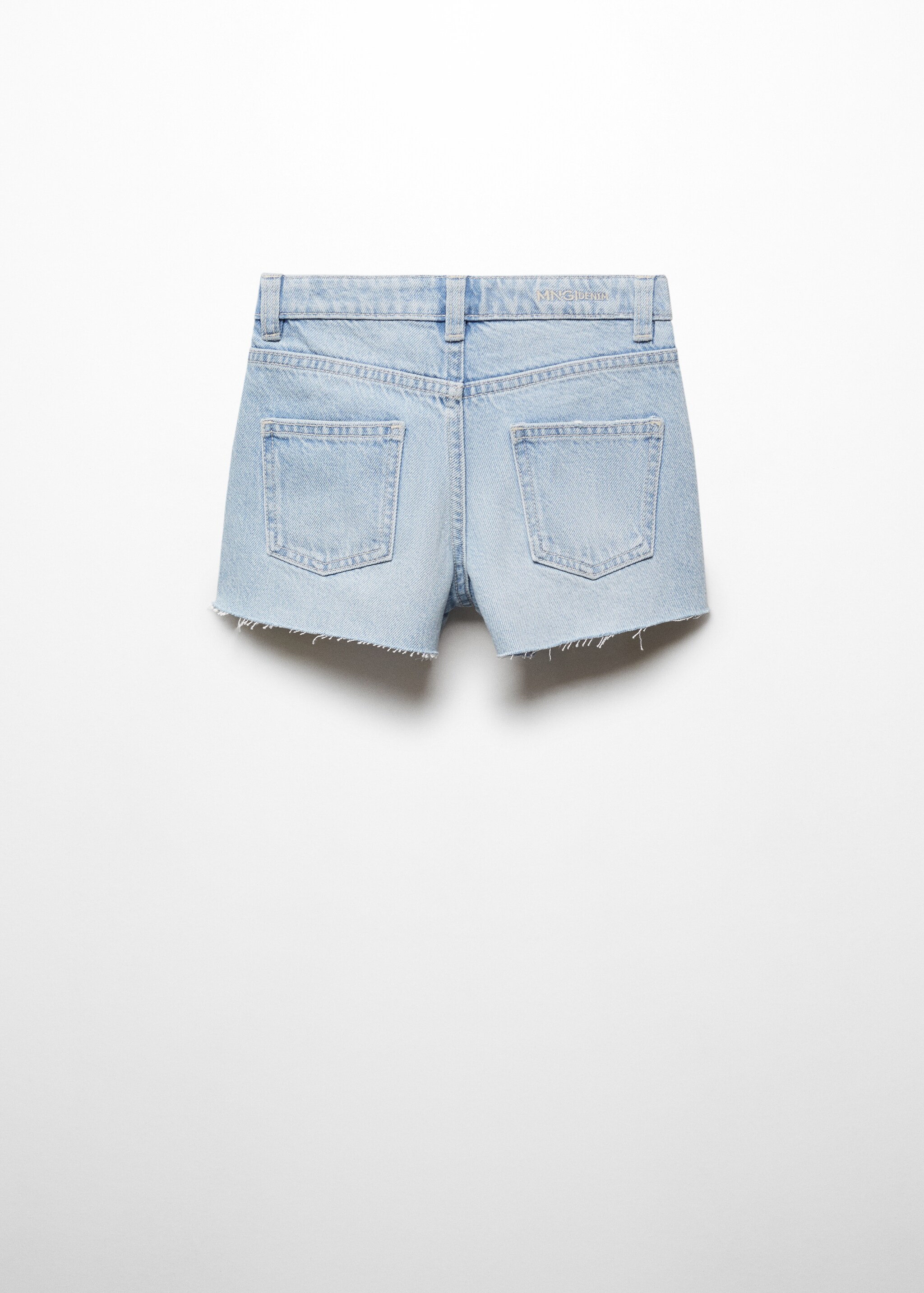 Decorative ripped denim shorts - Reverse of the article