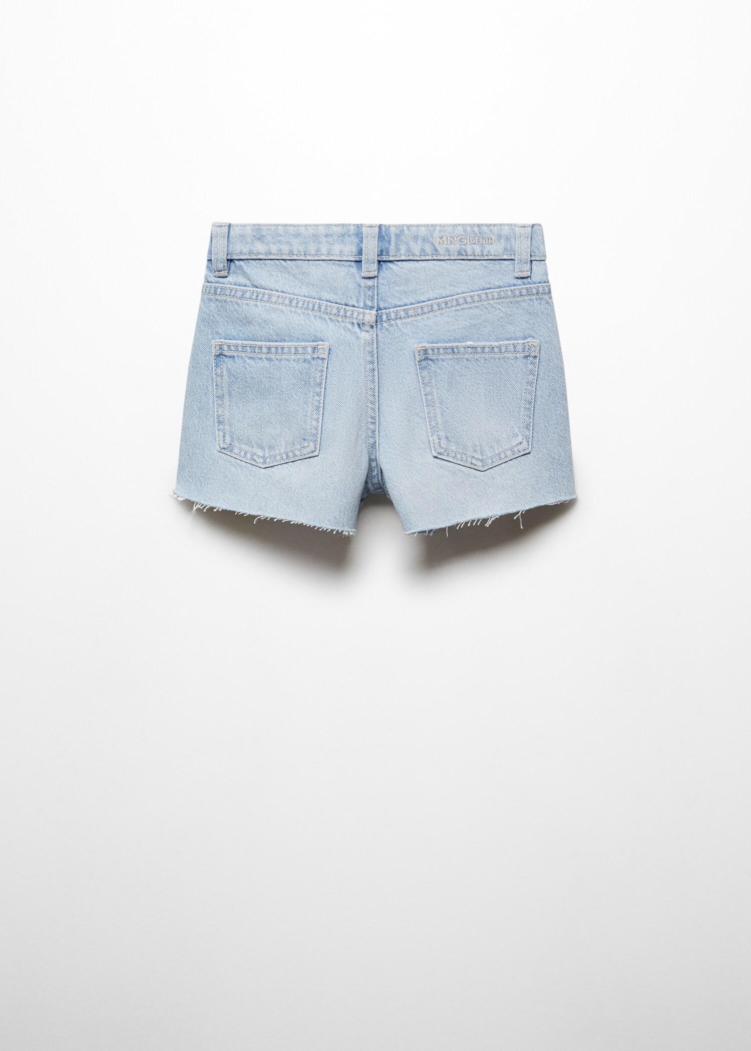 Decorative ripped denim shorts - Reverse of the article