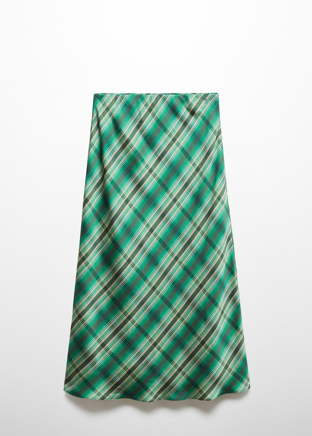 Green plaid skirt satin best sale