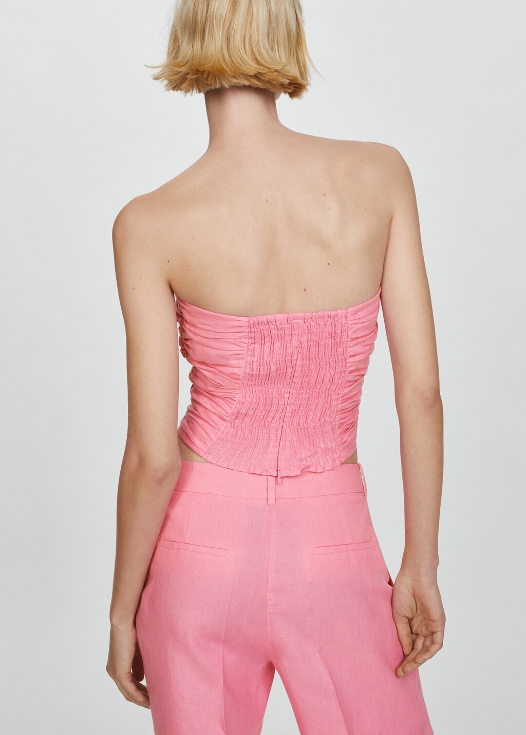 Mango Linen bandeau top thumbnail