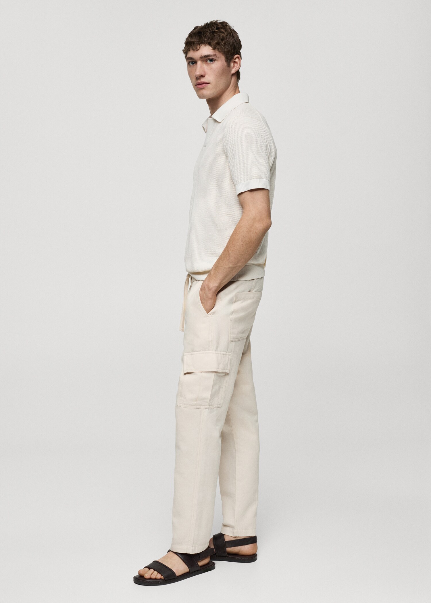 Pantalón algodón lino cargo - Detalle del artículo 2